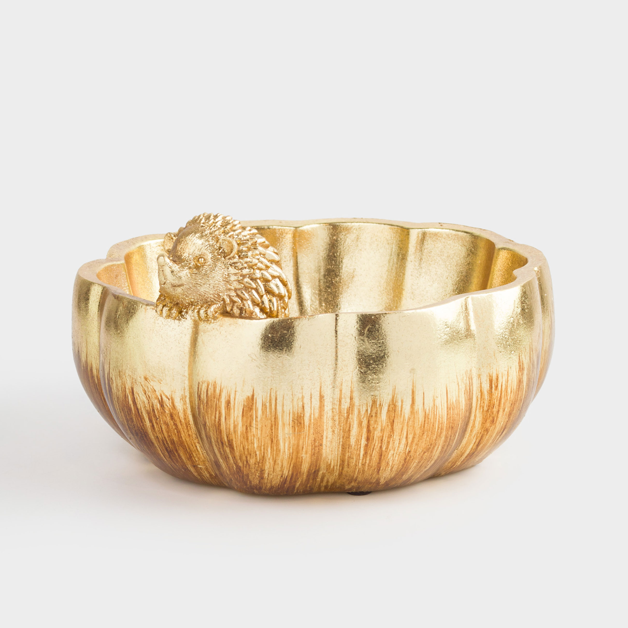 Конфетница 21х12 см полирезин золотистая Ежик на тыкве Golden forest 1990₽