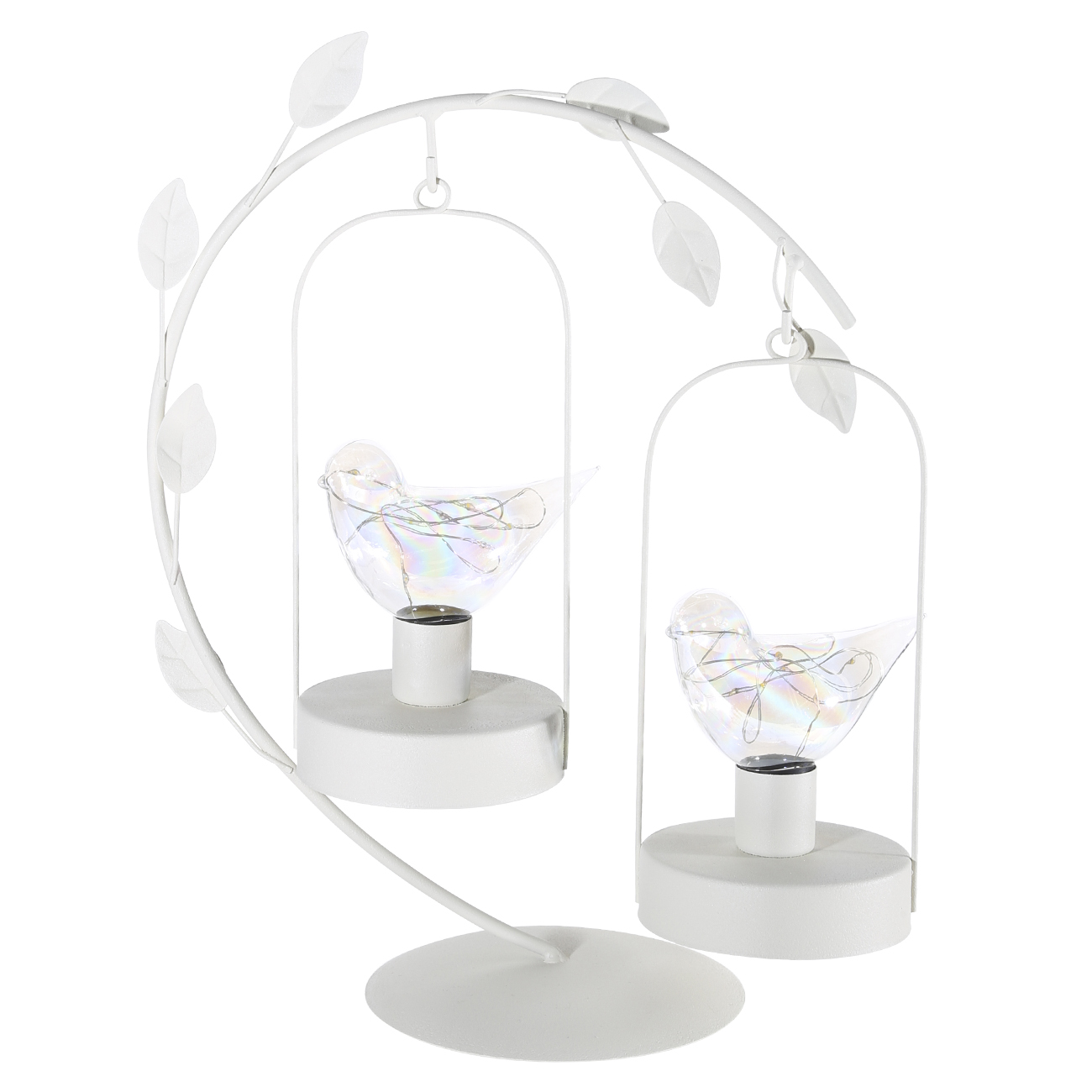 Светильник декоративный, 34 см, металл/стекло, белый, Птицы, Birds изображение № 2