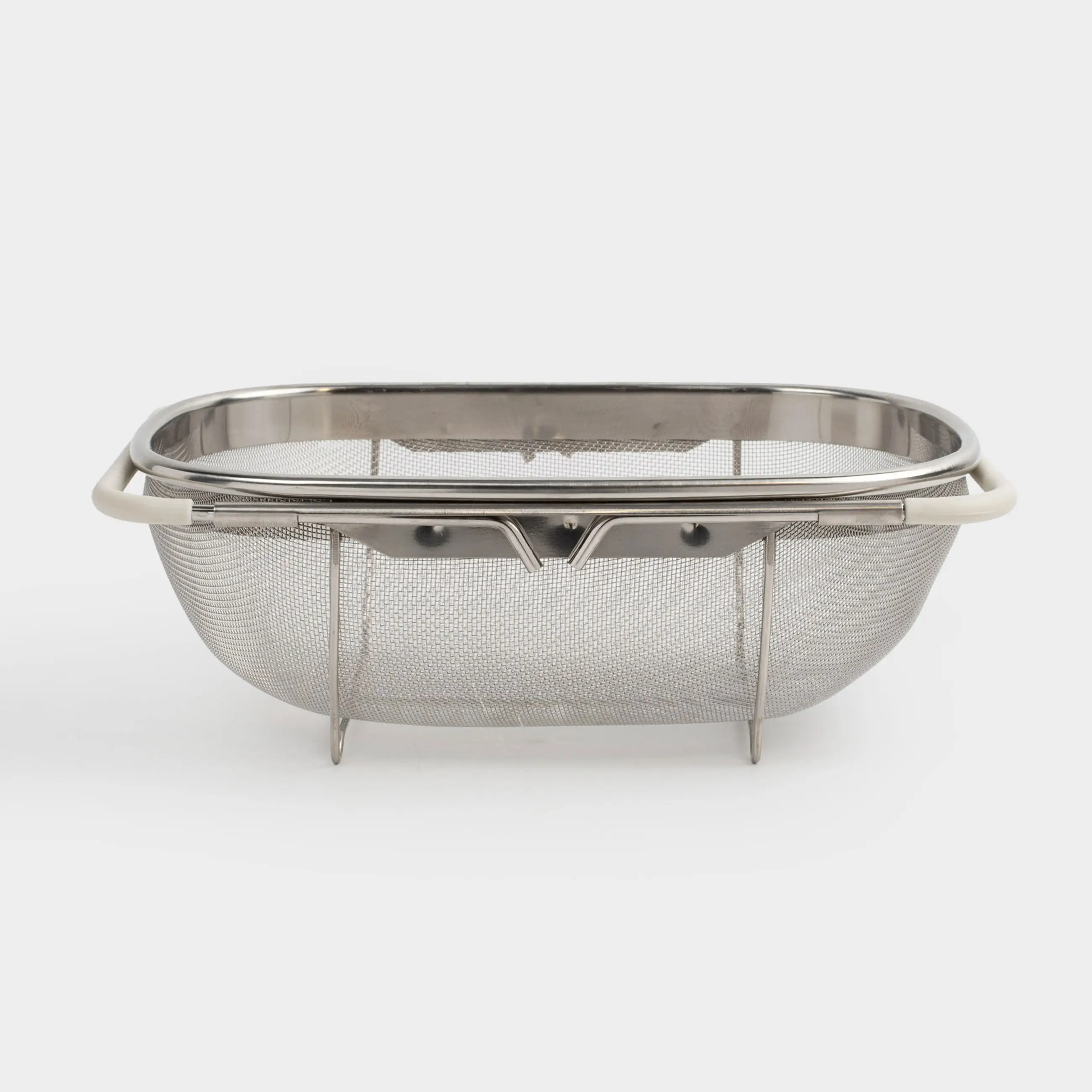 Дуршлаг, 27/40х18 см, на раковину, раздвижной, сталь/ПВХ, бежевый, Tammy