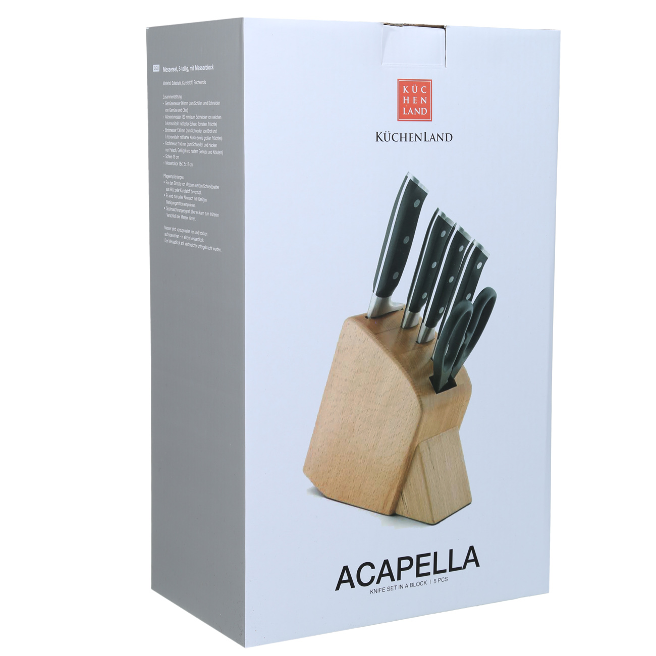 Набор ножей, 5 пр, в подставке, сталь/пластик/дерево, Acapella изображение № 7