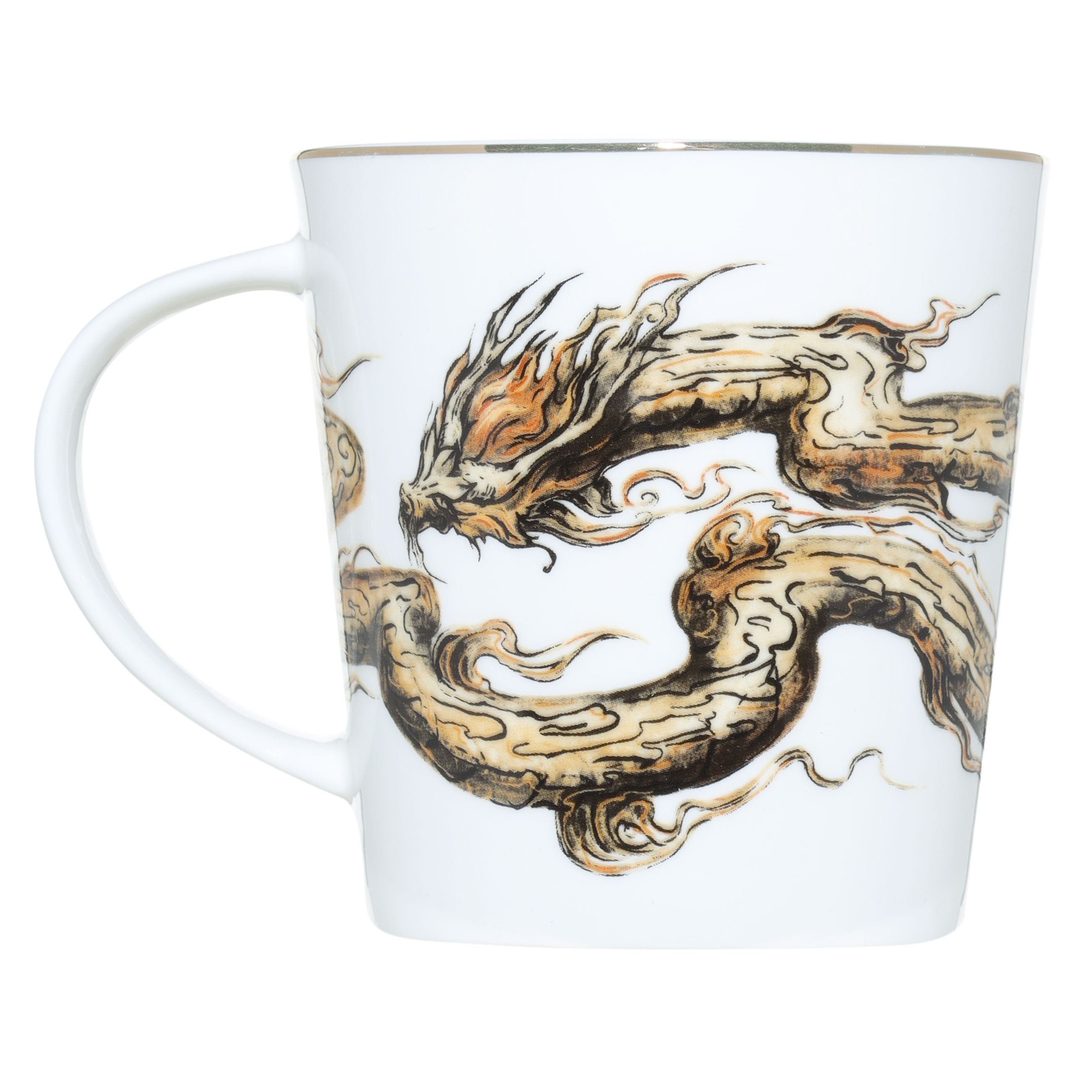 Кружка, 450 мл, фарфор F, белая, Бронзовый дракон, Dragon dayron изображение № 2