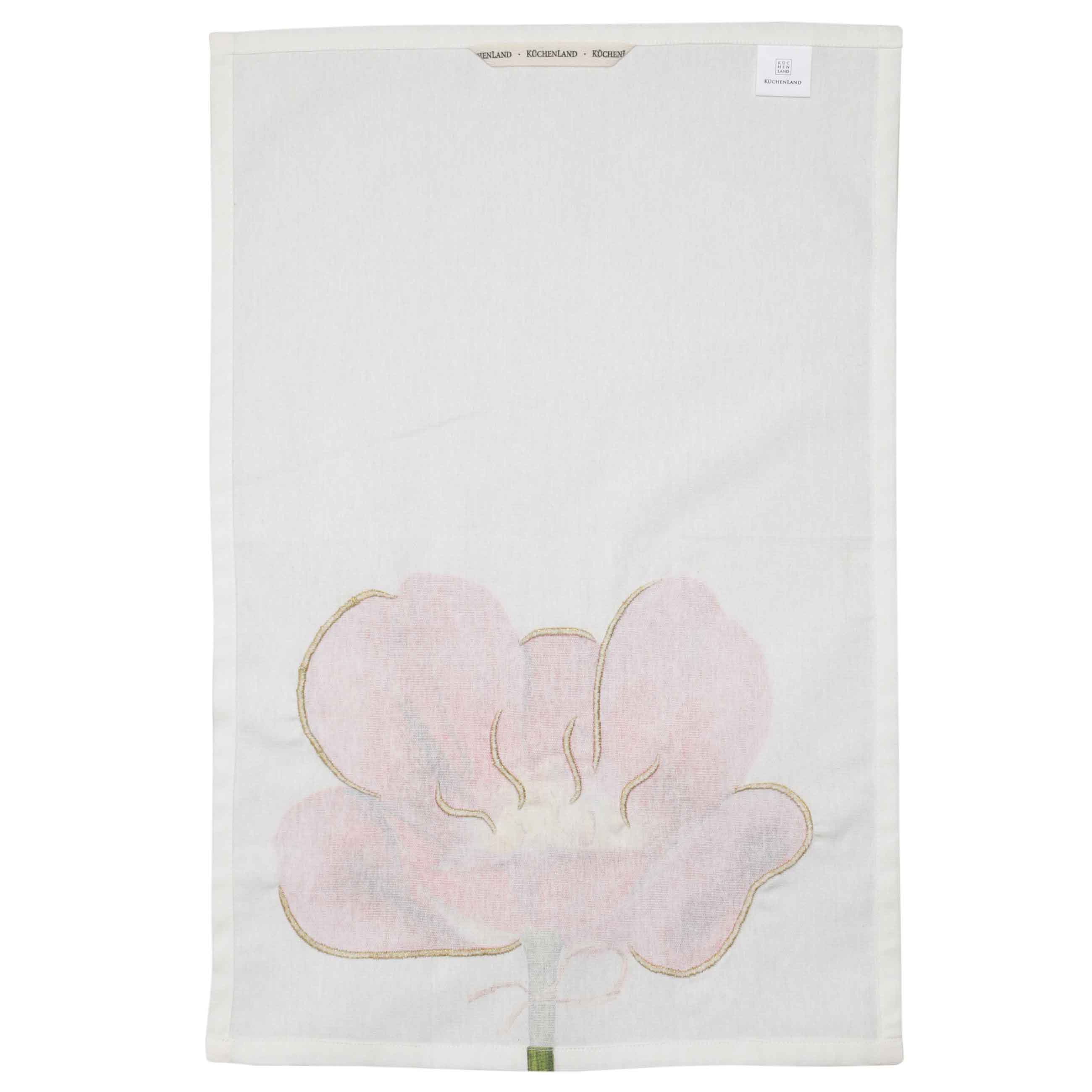 Полотенце кухонное, 40x60 см, хлопок, белое, Цветок, Bloome изображение № 4