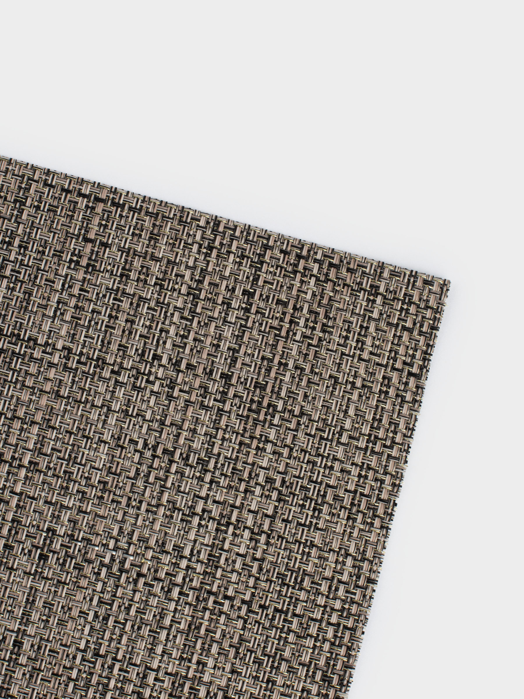 Салфетка под приборы, 30x45 см, ПВХ, прямоугольная, коричневая, Золотистая нить, Solid, image-3