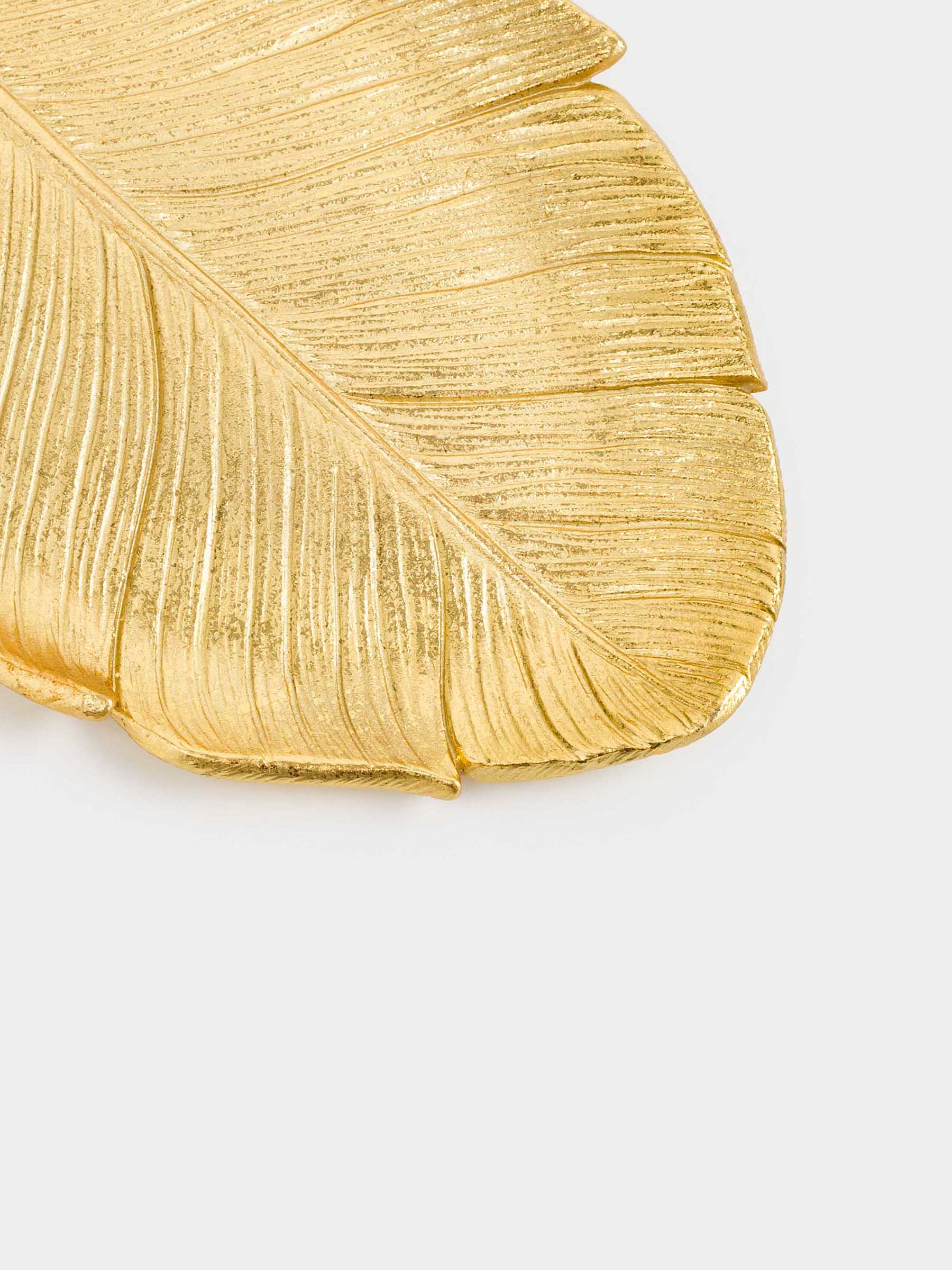 Блюдо декоративное, 36х17 см, полирезин, золотистое, Перо, Feather, image-4