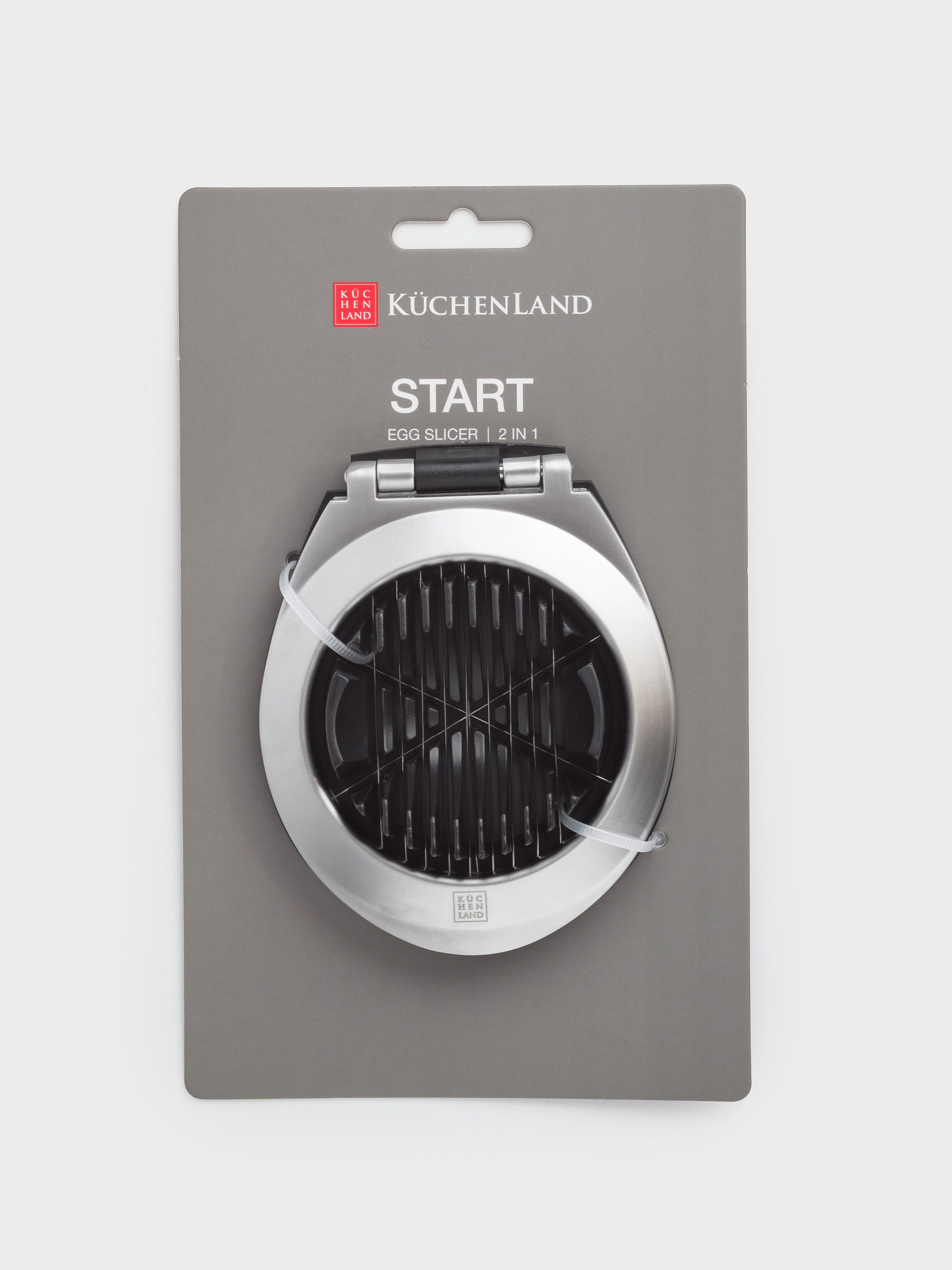Яйцерезка, 11 см, 2 в 1, металл/пластик, серебристо-черная, Start, image-8
