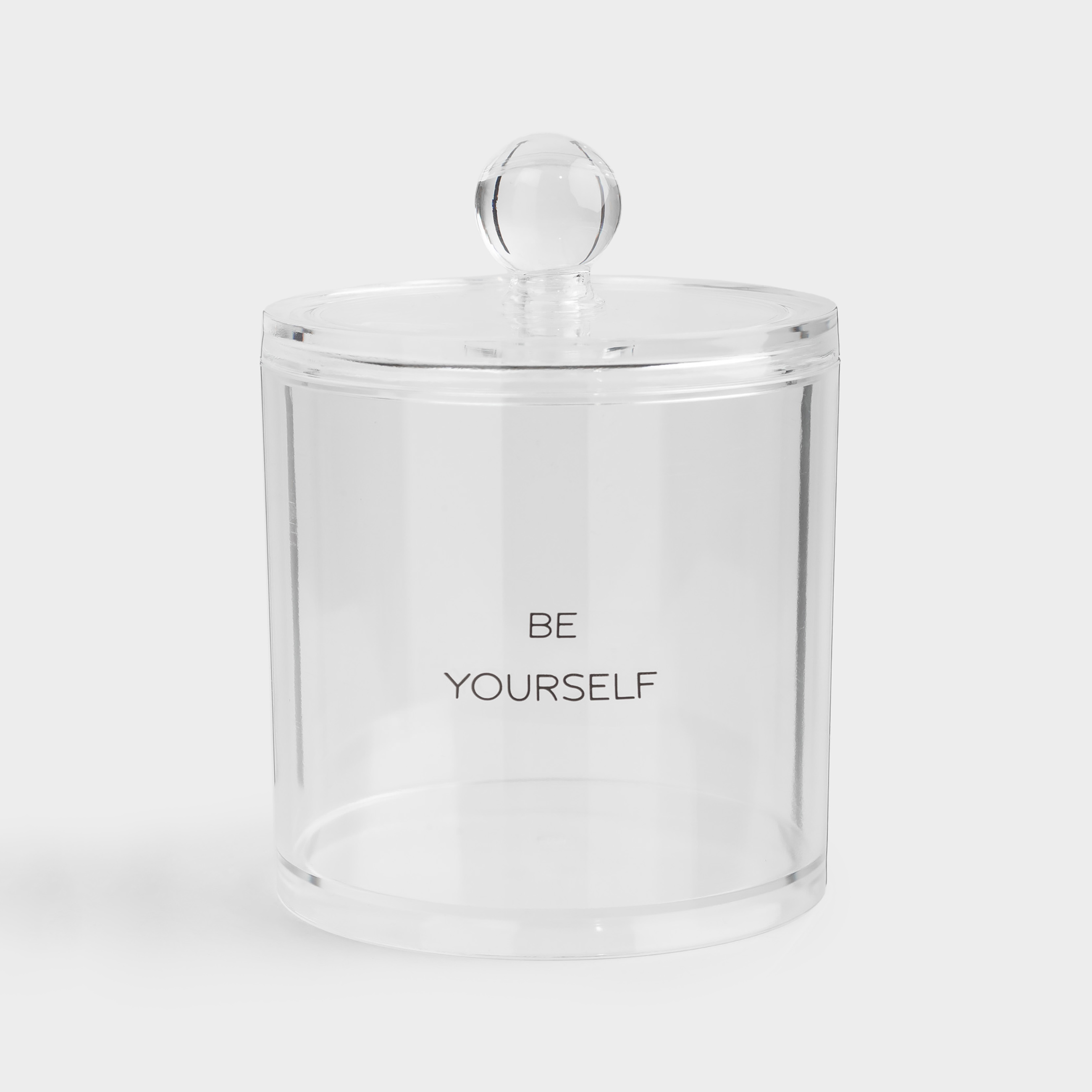 Контейнер для ватных дисковпалочек 10х13 см с крышкой пластик Basic font 649₽