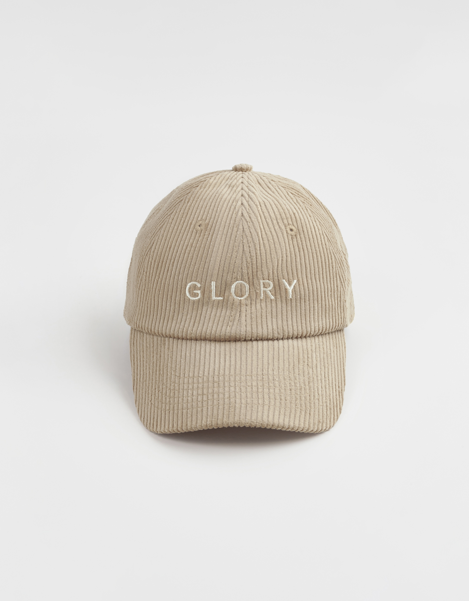 Бейсболка, 58 см, единый размер, в рубчик, вельвет, бежевая, Glory, Velvet cap, image-0
