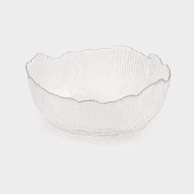 Салатник, 20х9 см, 1,3 л, стекло Р, с серебристым кантом, Argos silver ,image-0