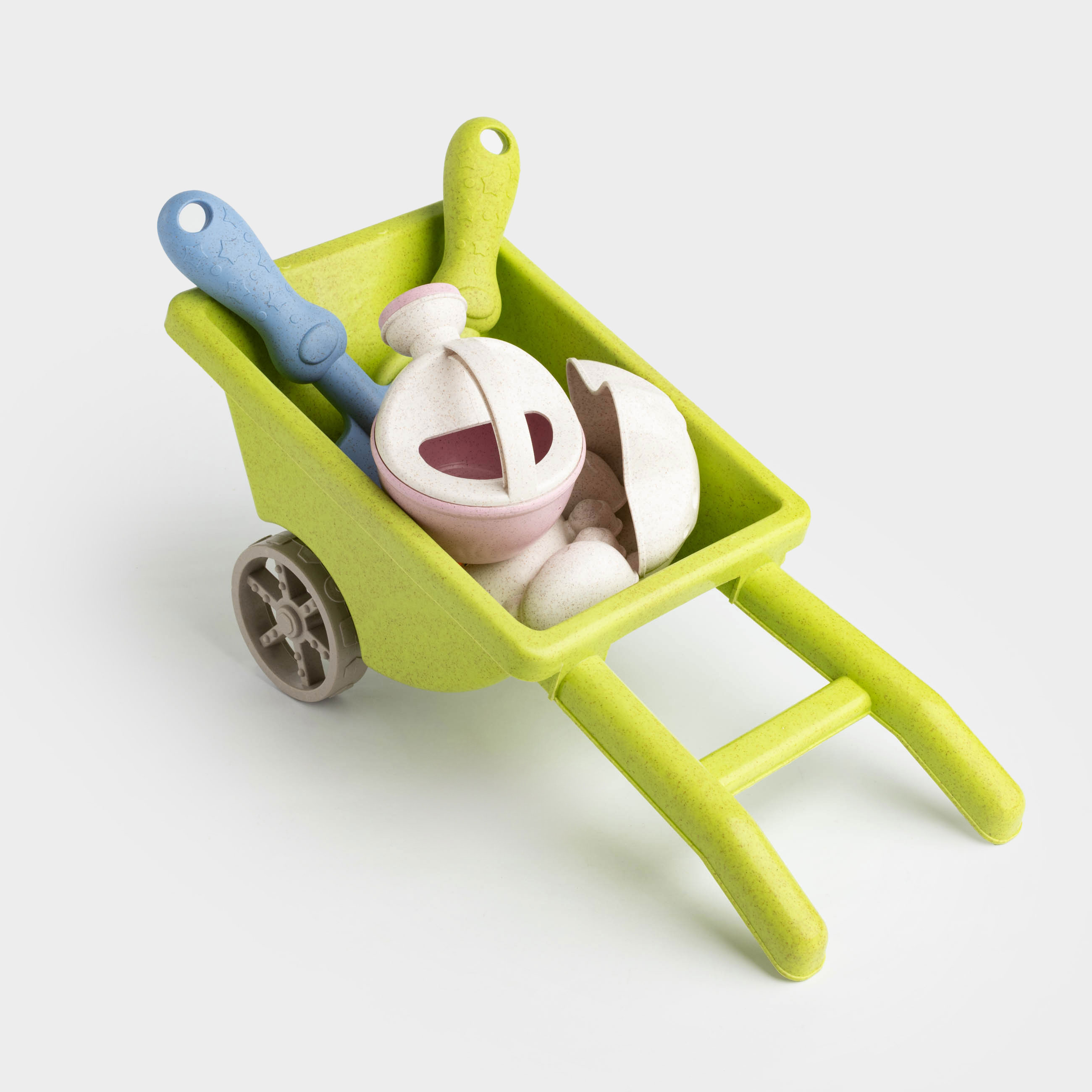 Набор игровой для песка, 7 пр, с игрушкой, пластик, цветной, Телега, Sunny