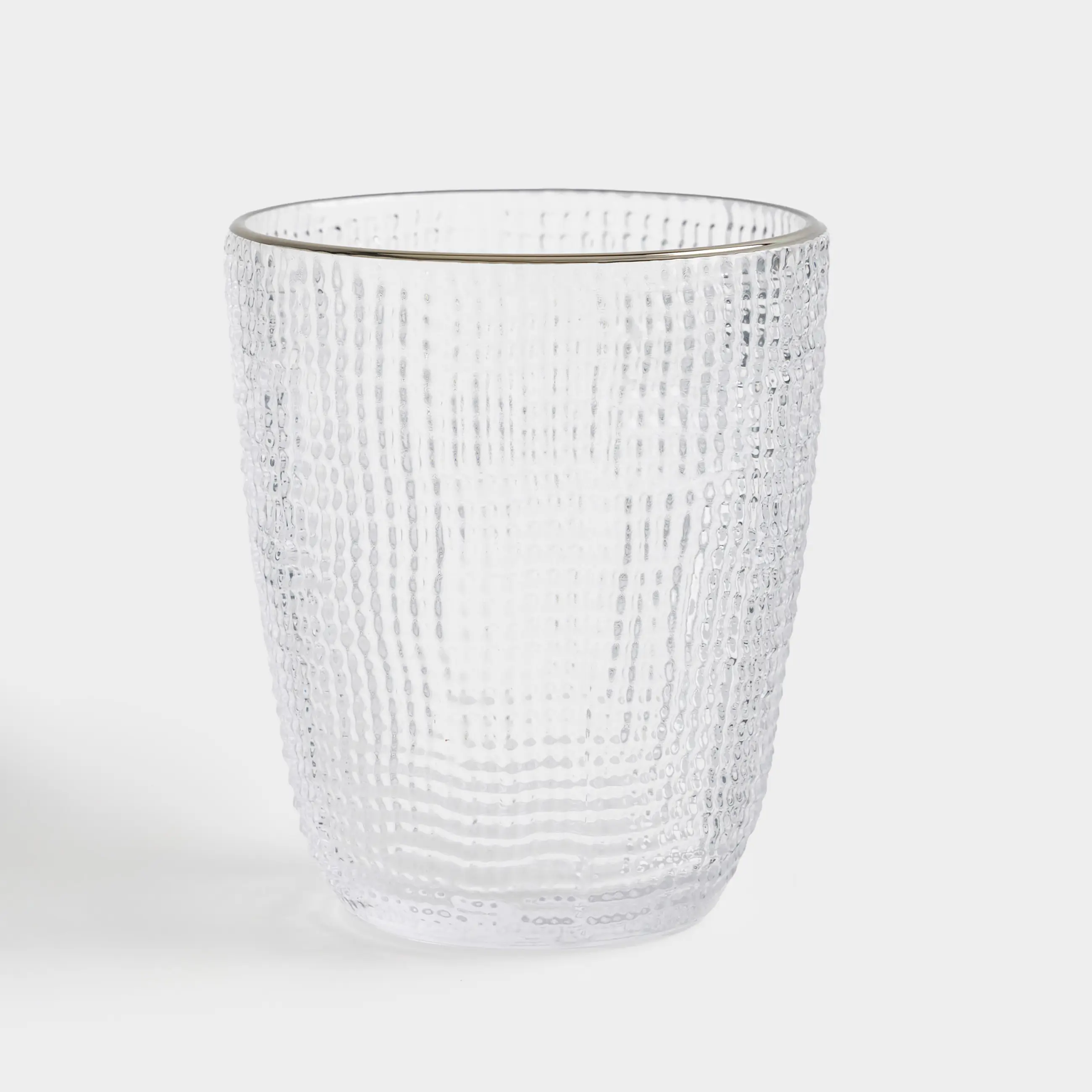 Стакан, 10 см, 320 мл, стекло Р, с серебристым кантом, Grain silver