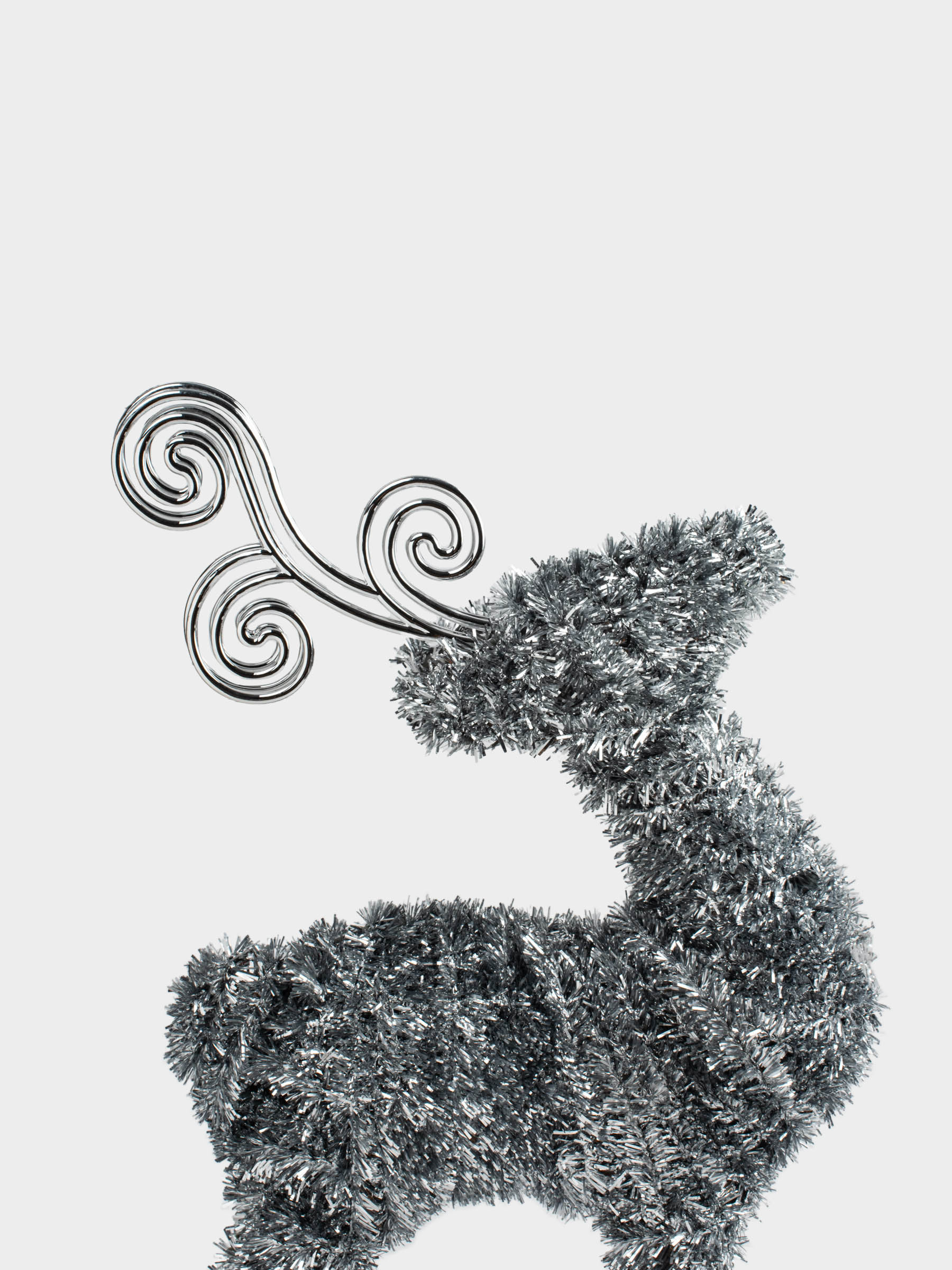 Статуэтка, 42 см, мишура/пластик, серебристая, Олень, Tinsel decor, image-2