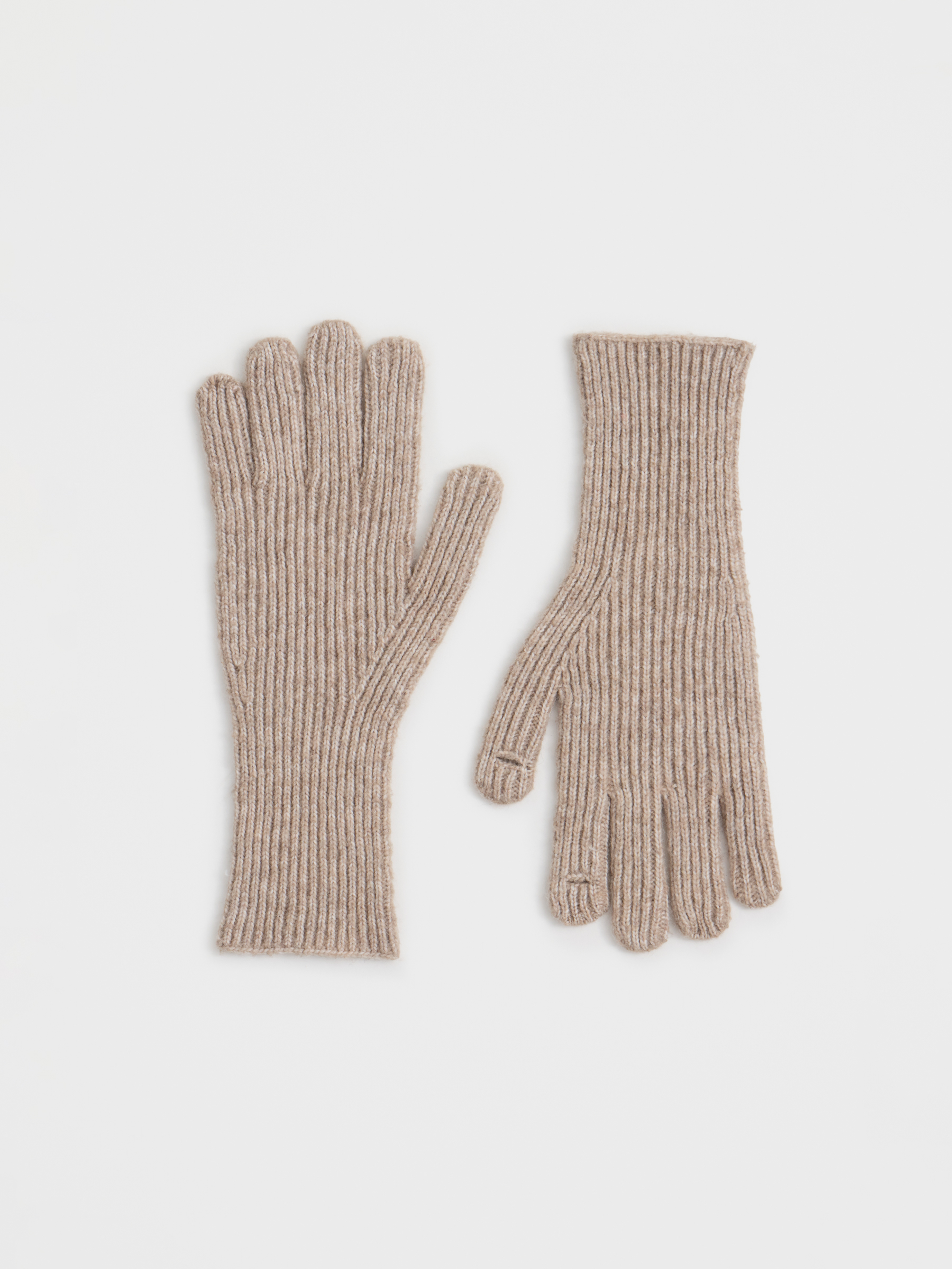 Перчатки женские, единый размер, полиэстер/акрил/нейлон, бежевые, Knitting, image-0
