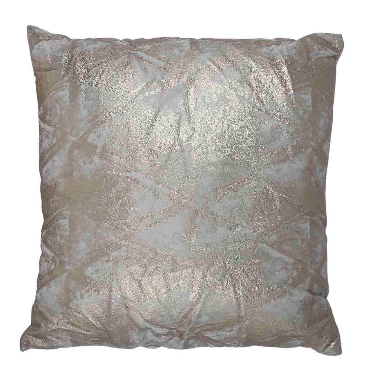 Подушка декоративная, 45х45 см, вельвет, бежевая, Золотистое напыление, Deco textile подушка декоративная