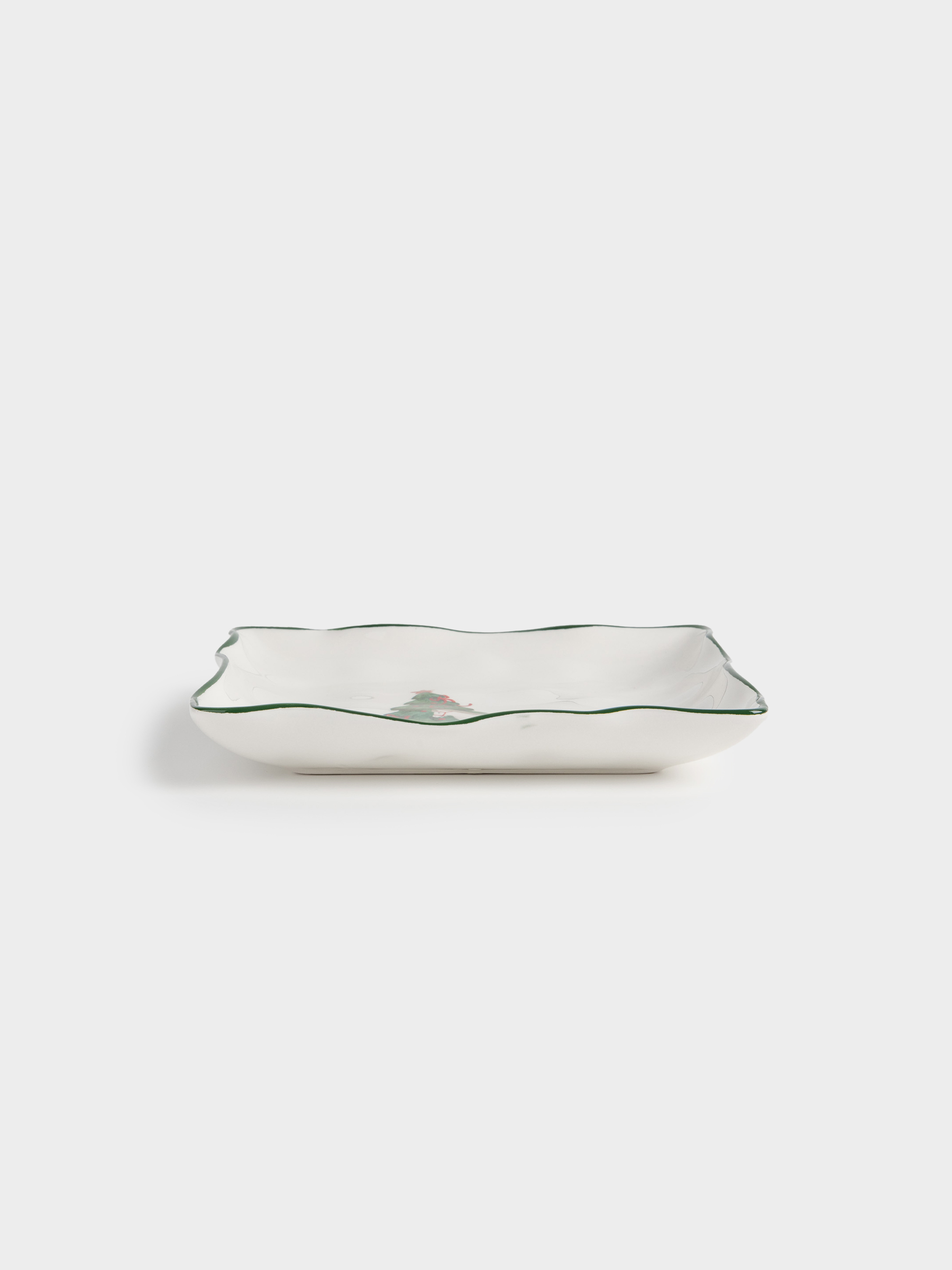 Блюдо, 22х22 см, керамика, квадратное, Лошадка с елкой, Сhristmas green, image-2