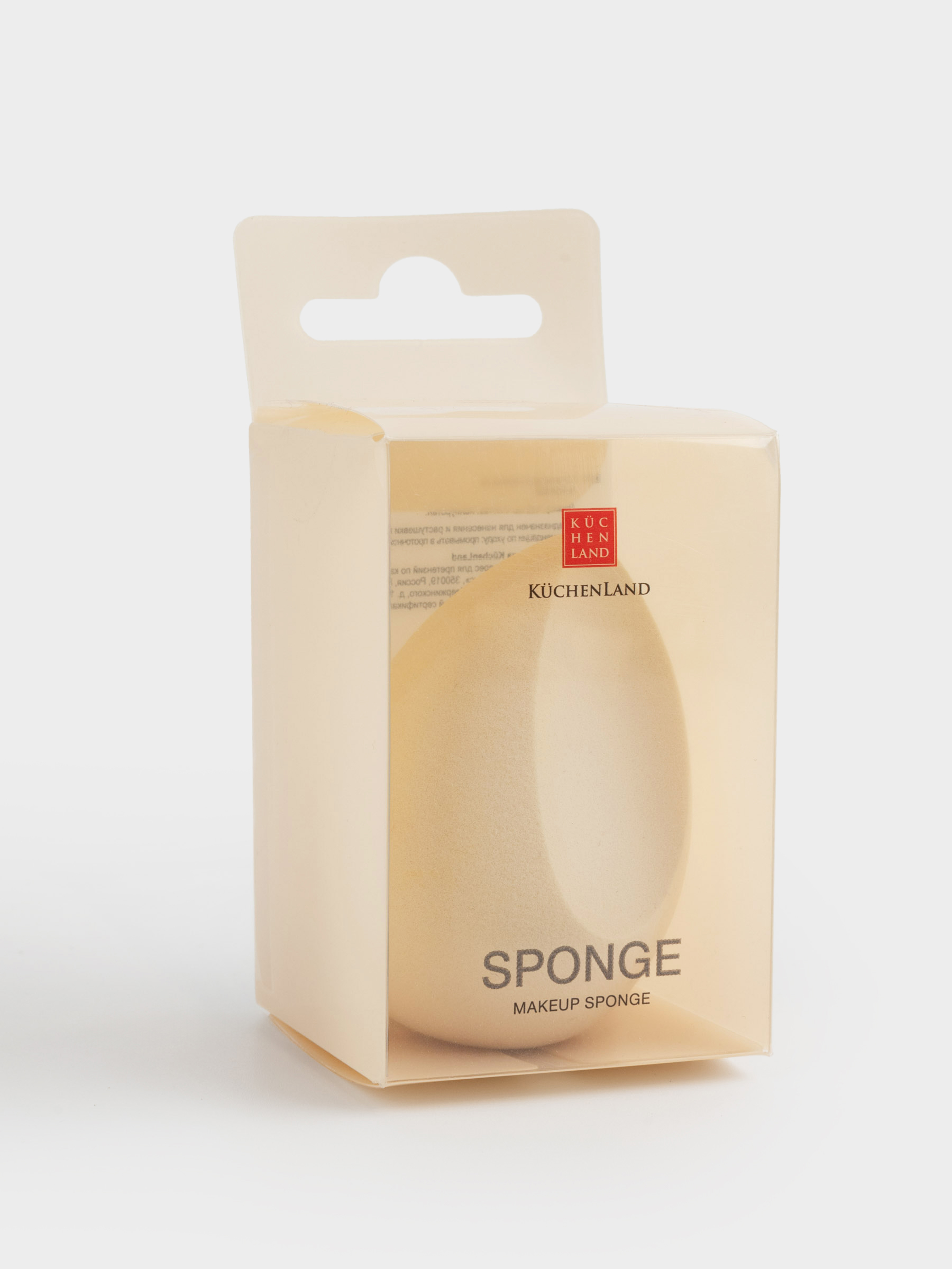 Спонж для макияжа, 4х6 см, полиуретан, бежевый, Sponge, image-3