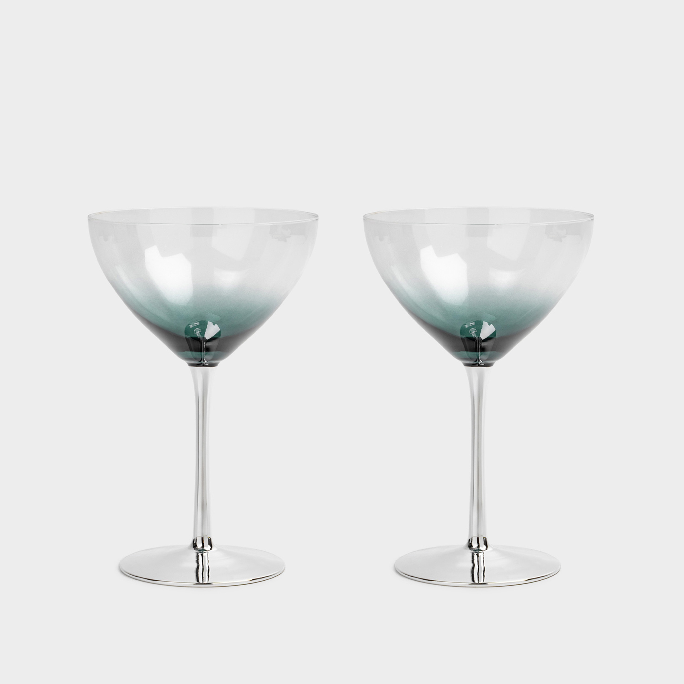 Бокал-креманка для шампанского 310 мл 2 шт стекло серый градиент Vergato gradient 2490₽