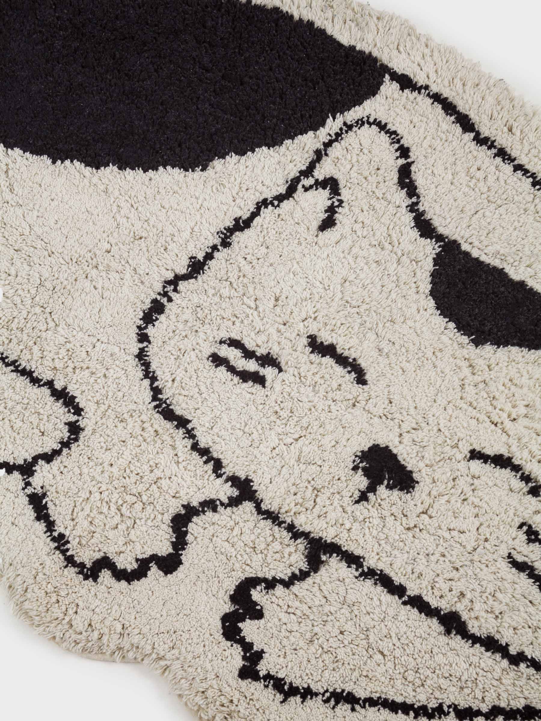 Коврик, 100х61 см, хлопок, бежево-черный, Кот, Cat, image-1