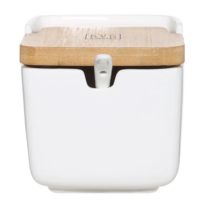Банка для сыпучих продуктов, 250 мл, с ложкой, керамика/бамбук, Keep ,image-0