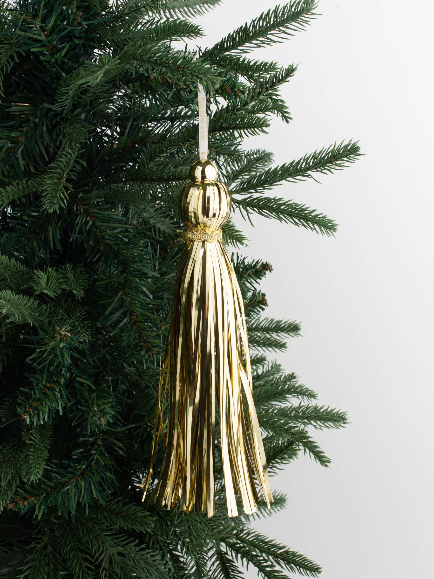 Игрушка елочная, 23 см, мишура/пластик, золотистая, Кисточка, Tinsel christmas, image-4