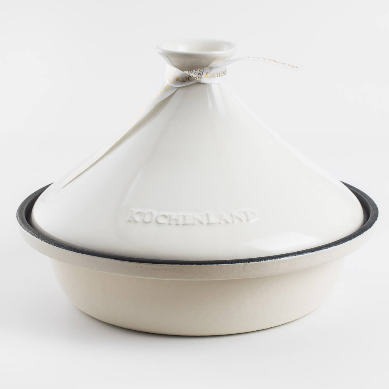 Тажин, 25 см, 1,3 л, с крышкой, чугун/керамика, молочный, Roram металлические сетчатые губки для посуды officeclean