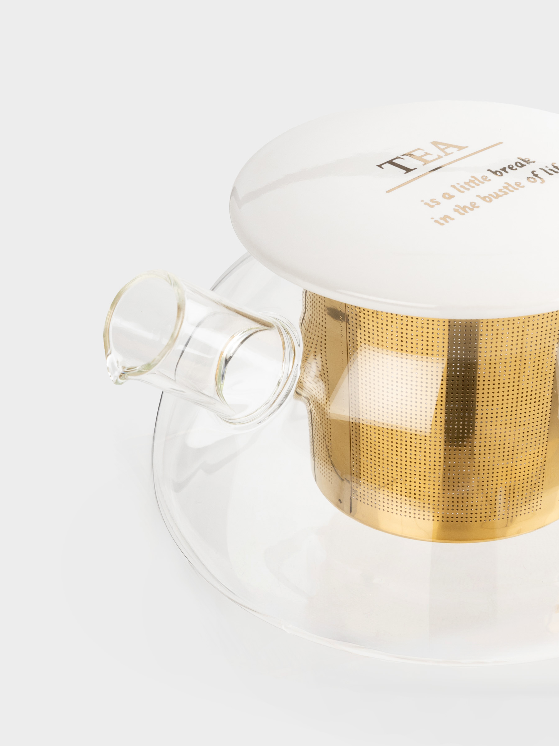 Чайник заварочный, 600 мл, стекло Б/сталь/керамика, золотисто-молочный, Chalet gold, image-5