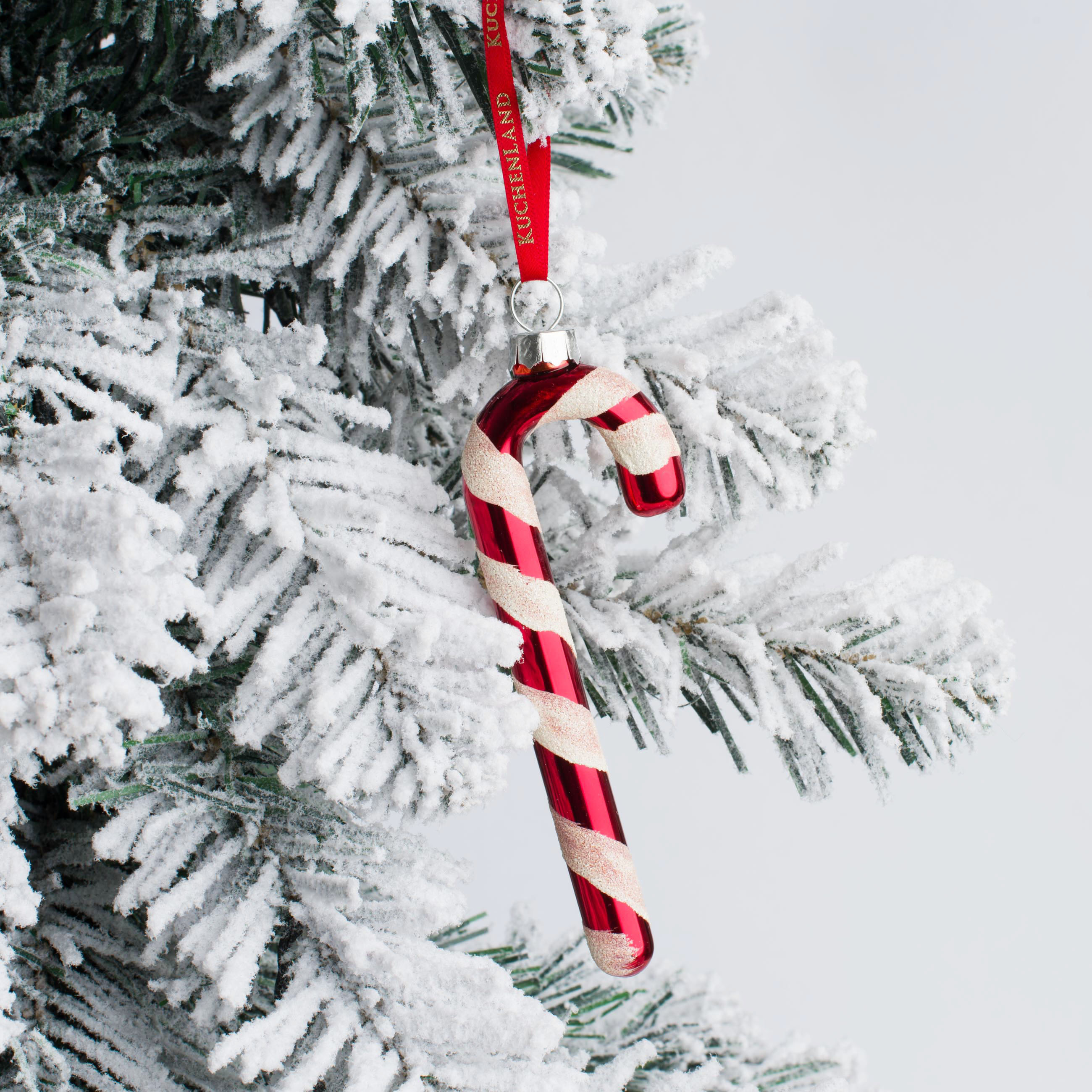 Игрушка елочная, 10 см, стекло, красная, Леденец-трость, Figure christmas, image-4