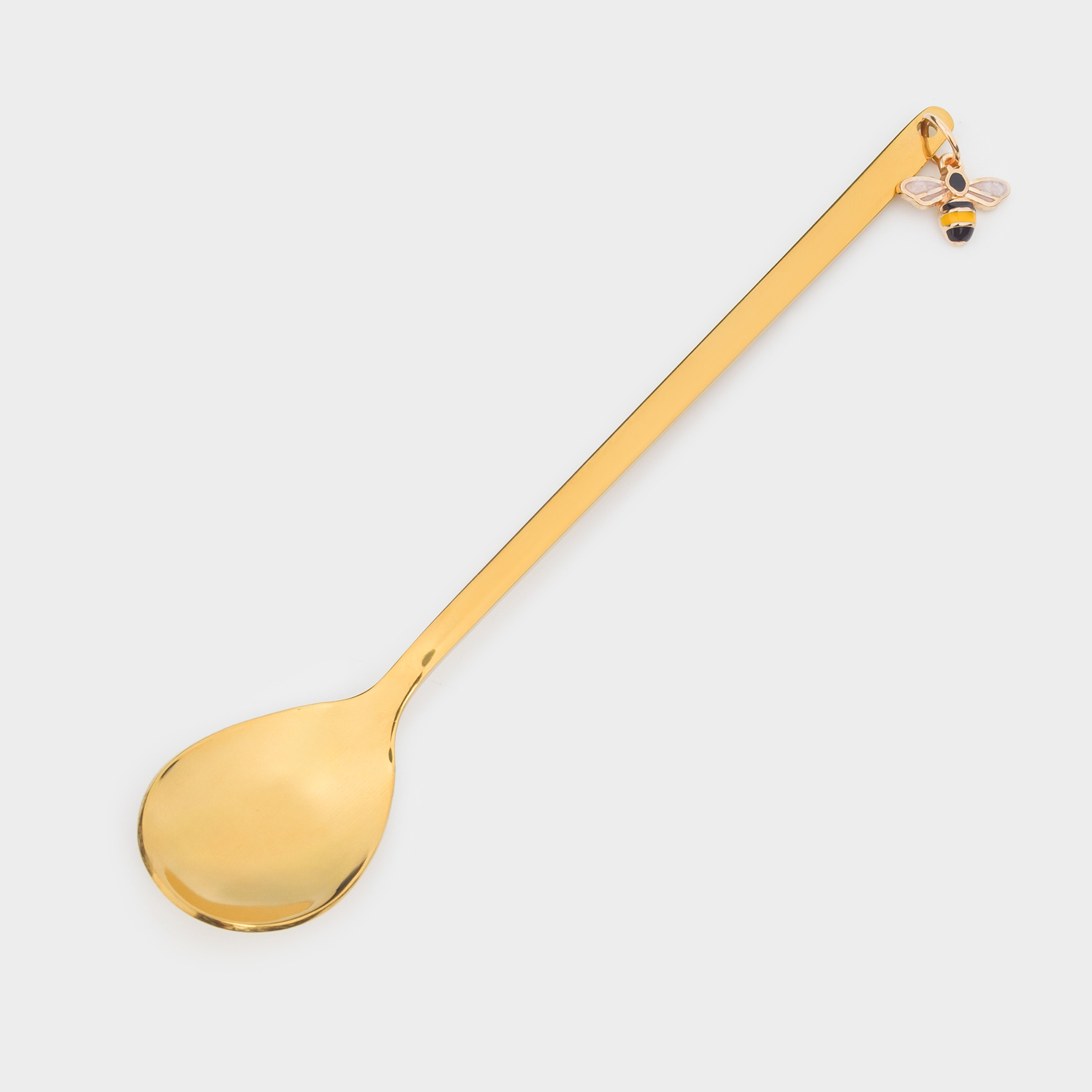Ложка десертная, 14 см, 2 шт, сталь, золотистая, Пчела, Honey, image-1