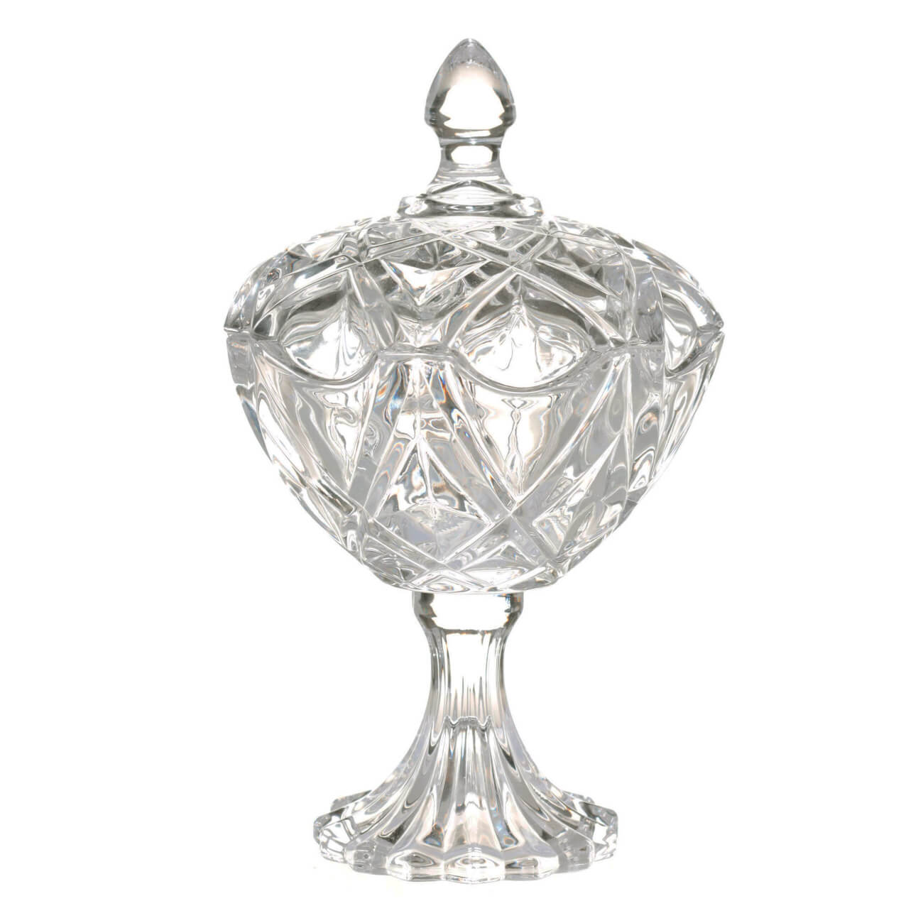 

Конфетница, 21х12 см, на ножке, с крышкой, стекло Р, Цветок, Villari