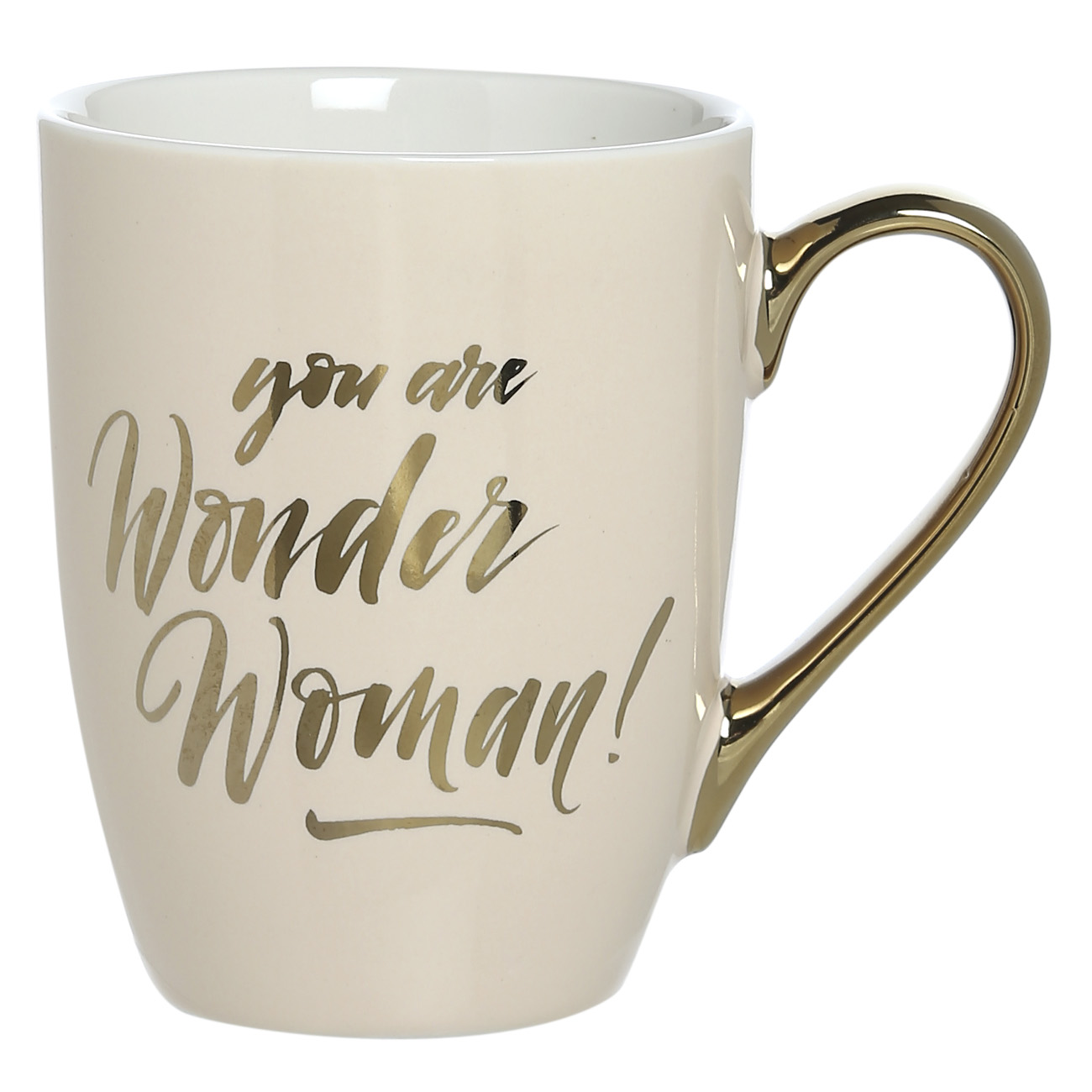 

Кружка, 350 мл, фарфор N, молочно-золотистая, You are wonder woman