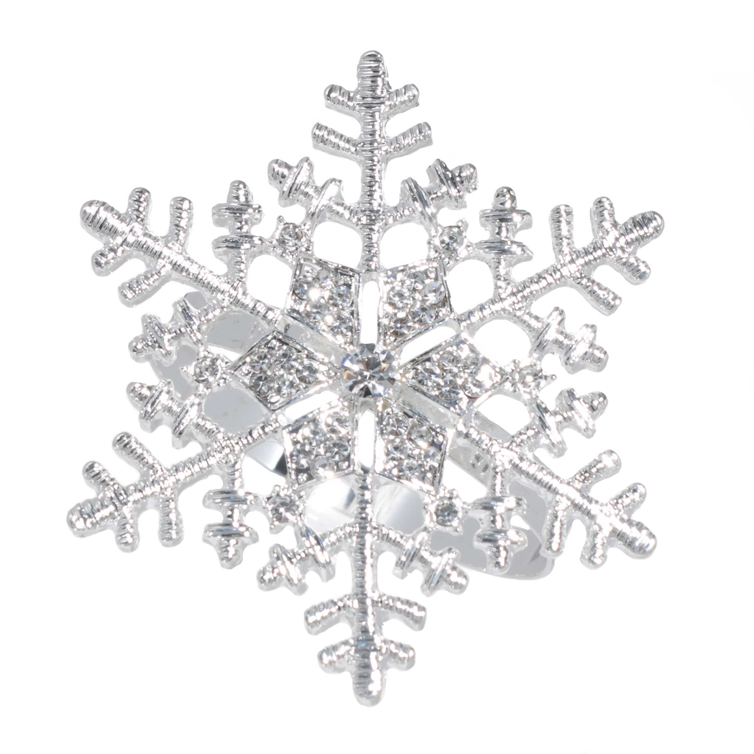 Кольцо для салфеток, 5 см, металл, серебристое, Снежинка, Snowfall изображение № 3