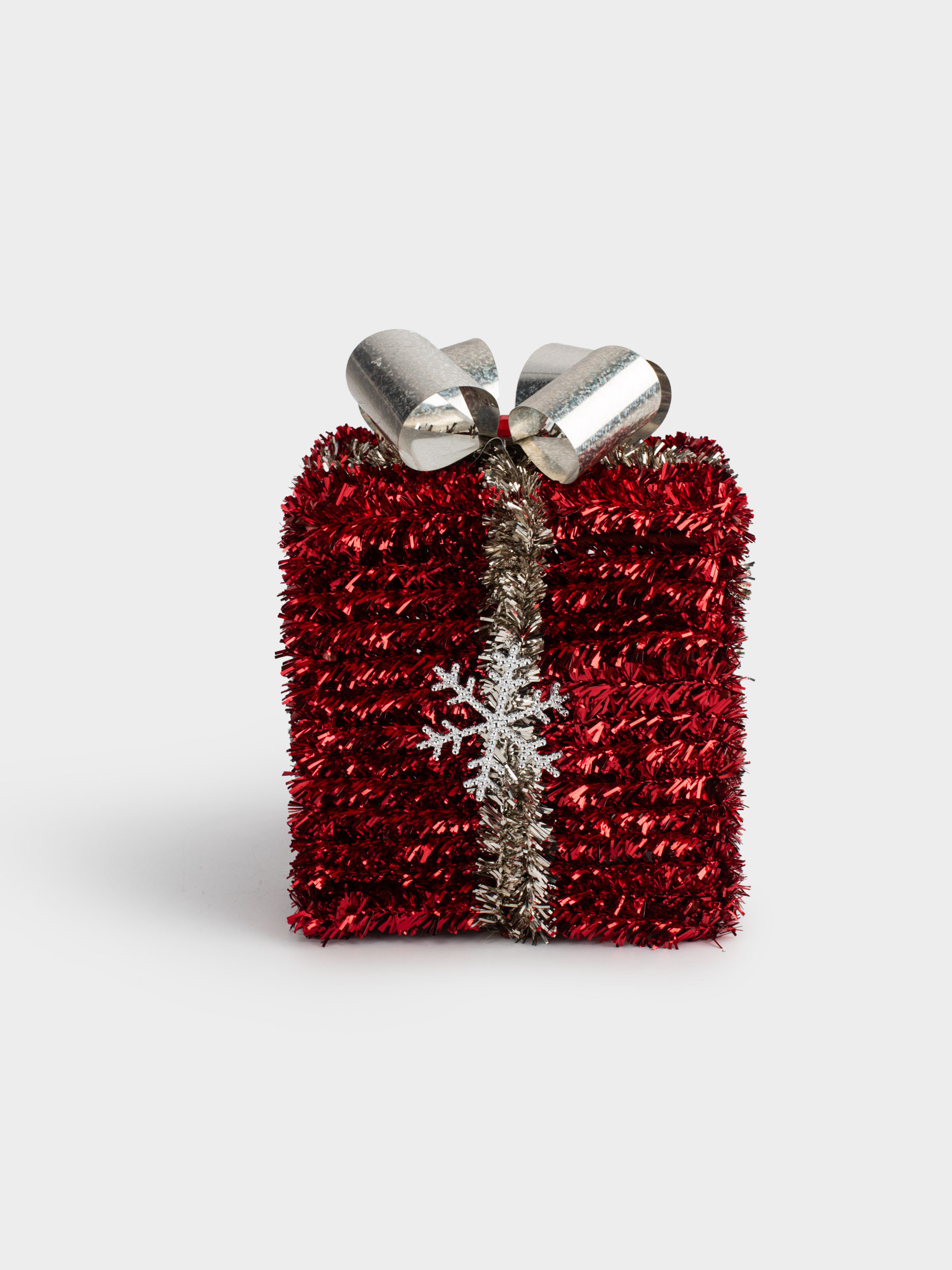 Статуэтка, 15 см, мишура/пластик, красная, Подарок, Tinsel decor, image-1