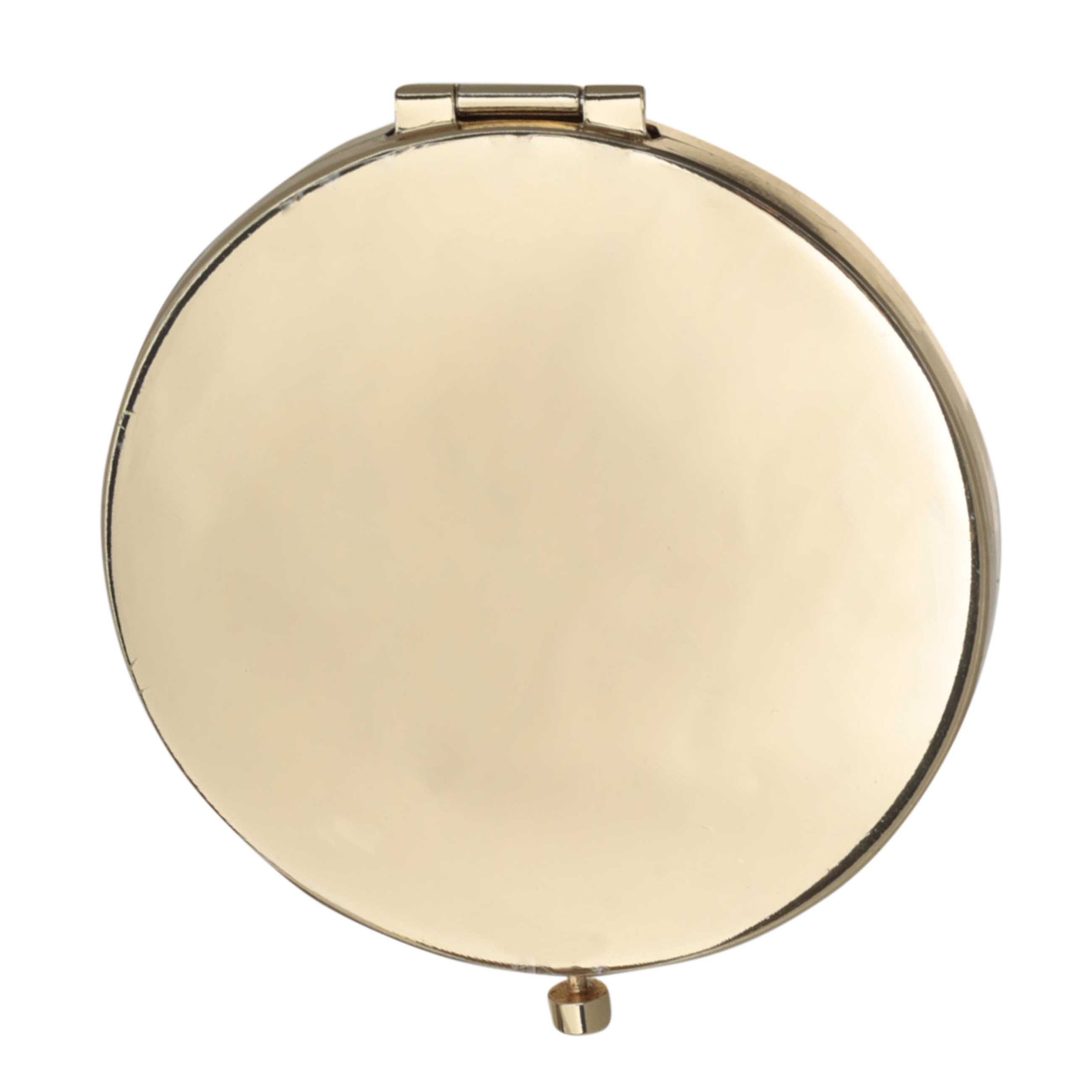 Зеркало карманное, 7 см, двустороннее, металл, золотистое, Freya изображение № 4