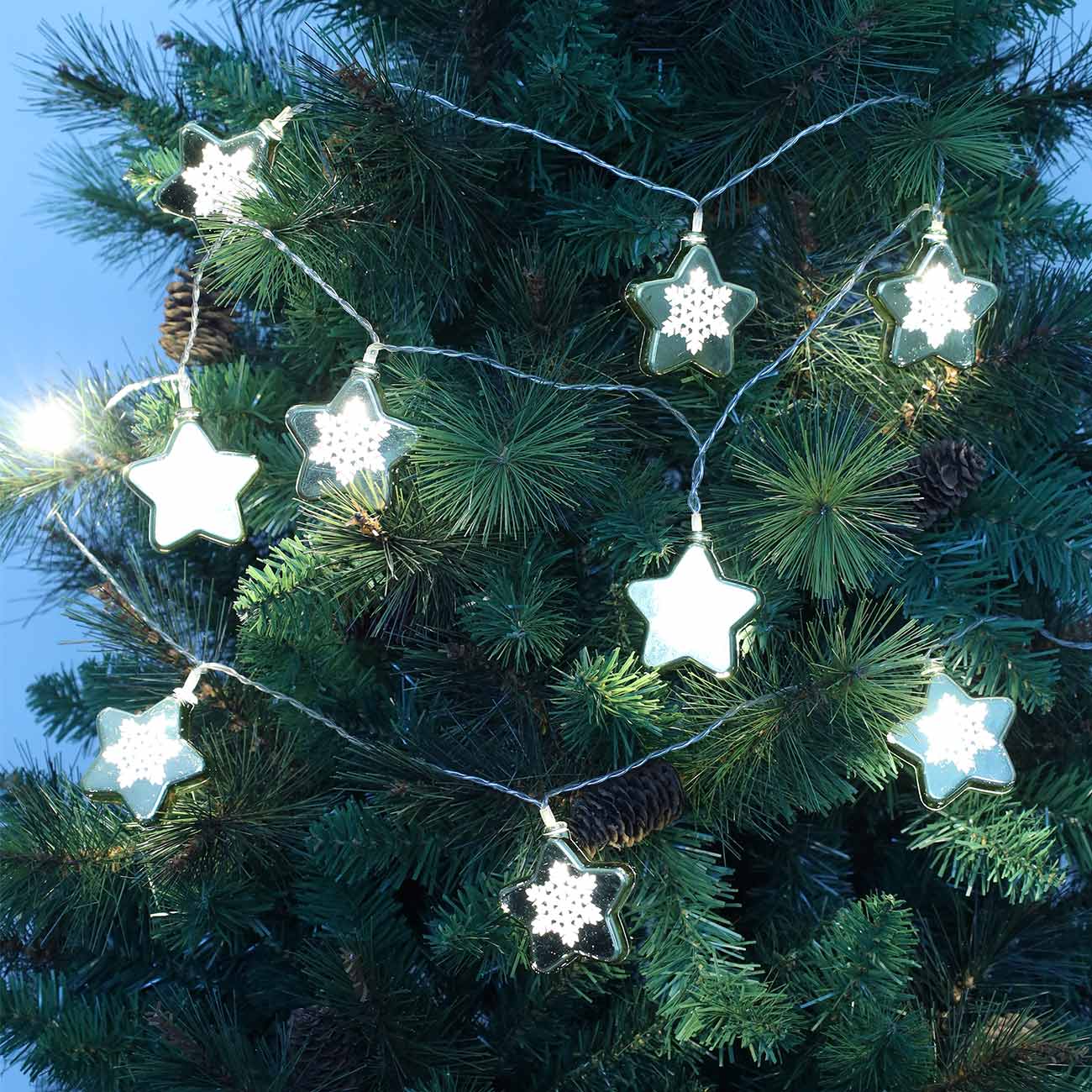 

Гирлянда электрическая, 2 м, 10 ламп, Золотые звезды, Christmas