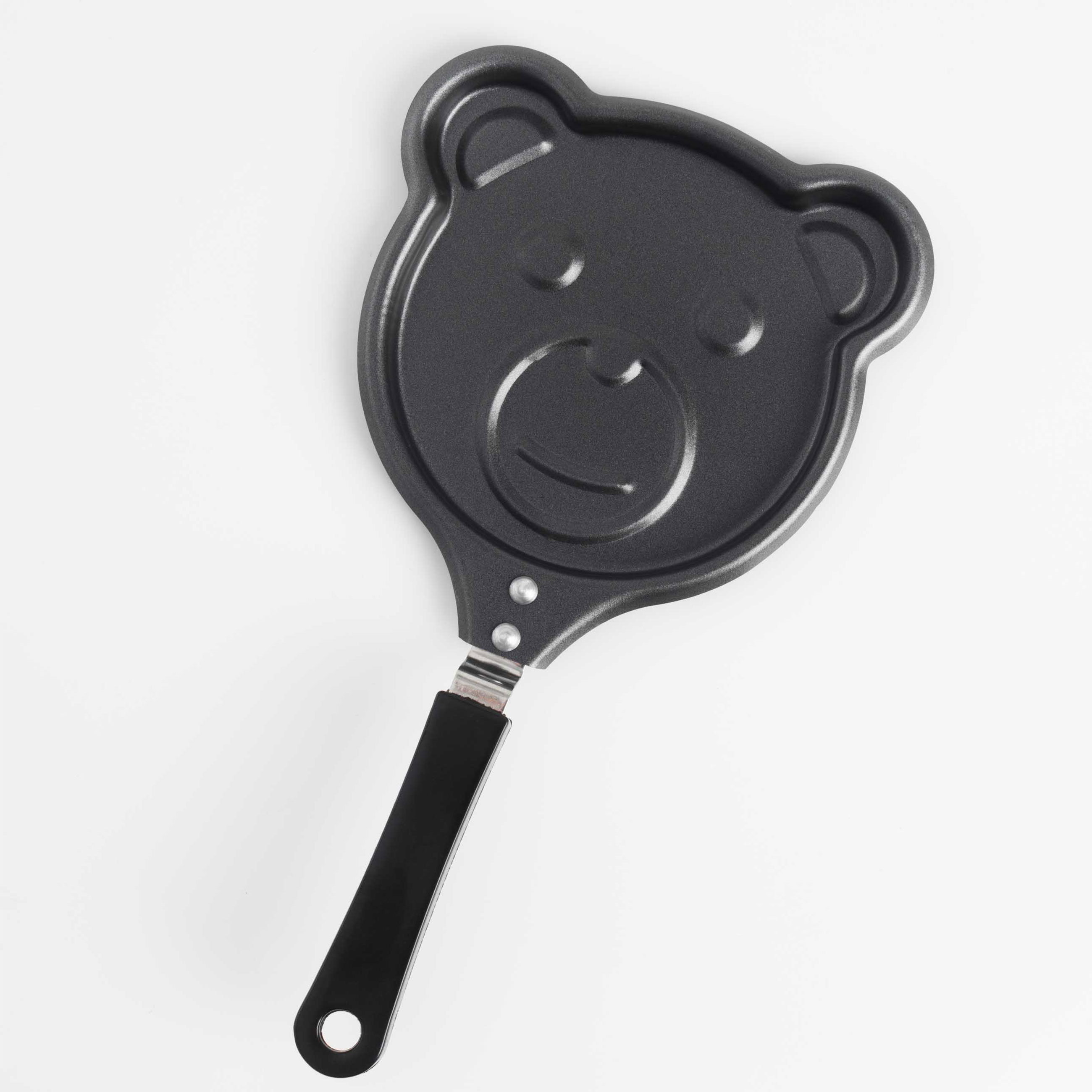 Сковорода для омлета и панкейков, 13 см, с покрытием, сталь, черная, Мишка, Bear изображение № 2