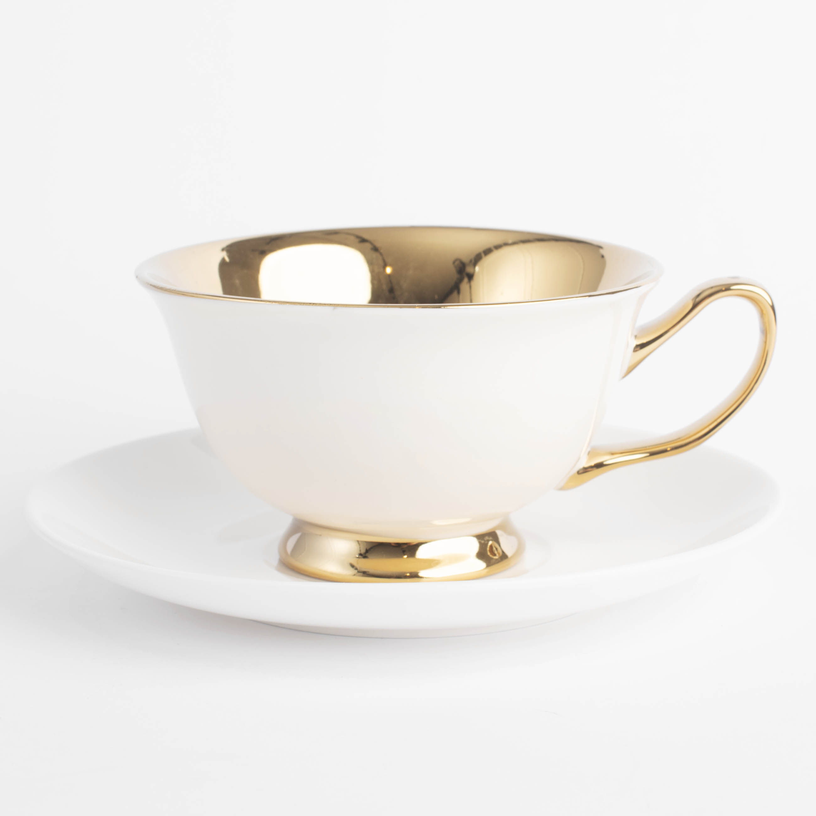 Пара чайная, 220 мл, 1 перс, 2 пр, фарфор N, золотисто-молочная, Elegant gold, image-0