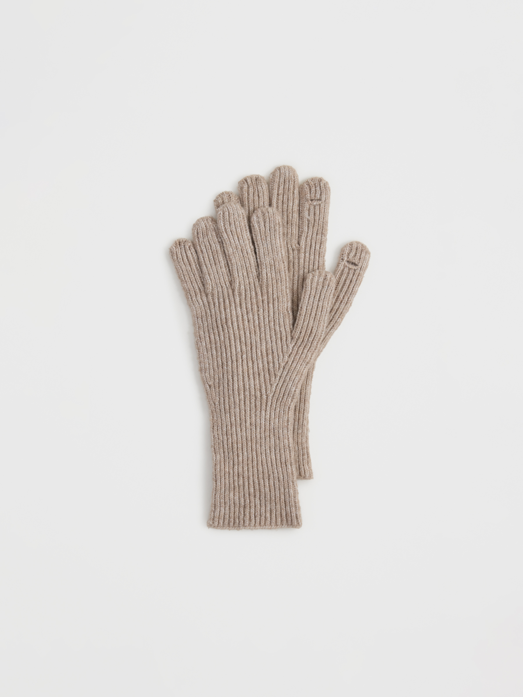 Перчатки женские, единый размер, полиэстер/акрил/нейлон, бежевые, Knitting, image-2