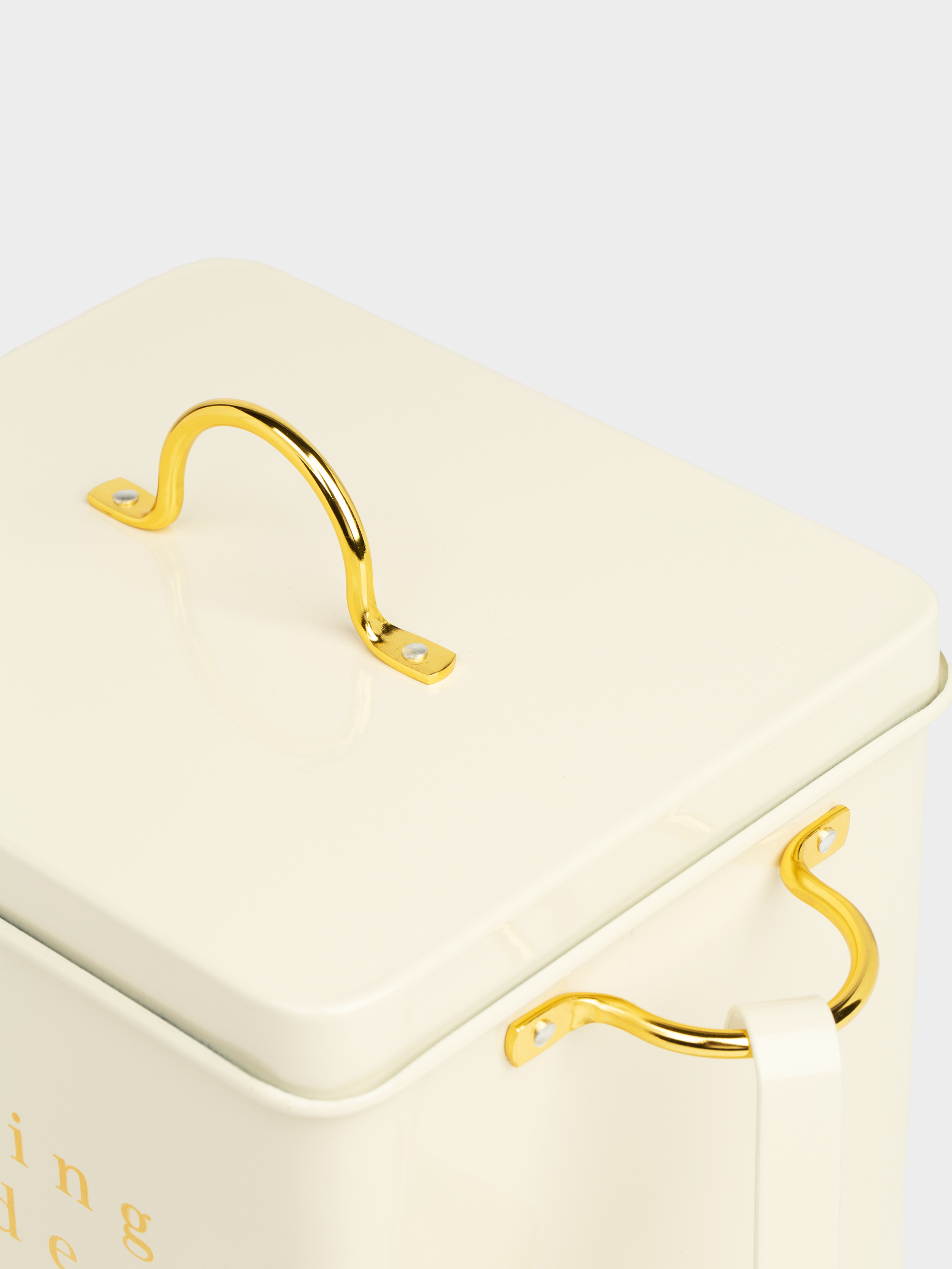 Контейнер для стирального порошка, 4 л, с мерной ложкой, металл, белый, Compact gold, image-2