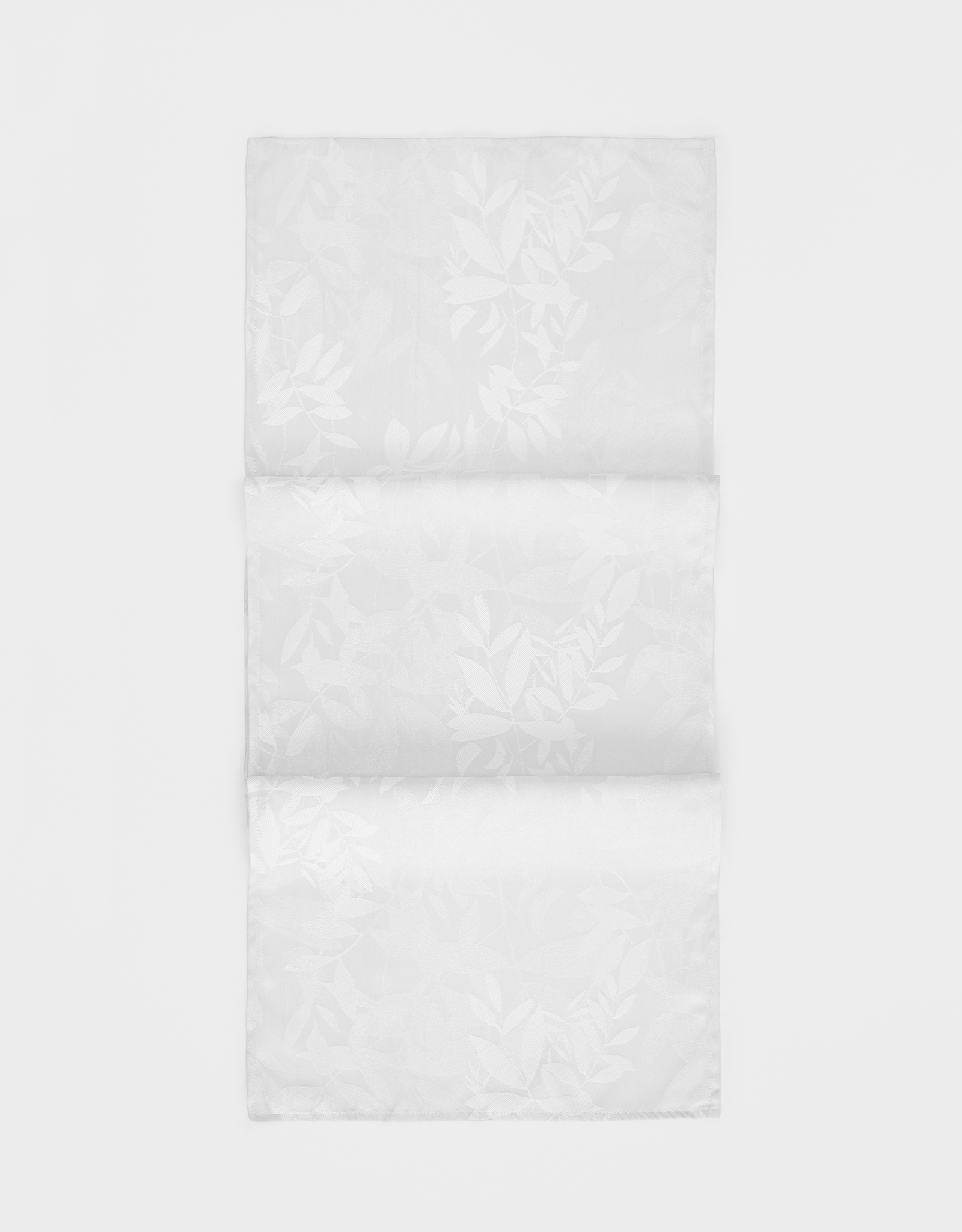 Дорожка настольная, 40х160 см, жаккард, полиэстер, белая, Ветви, Patterned branches, image-0