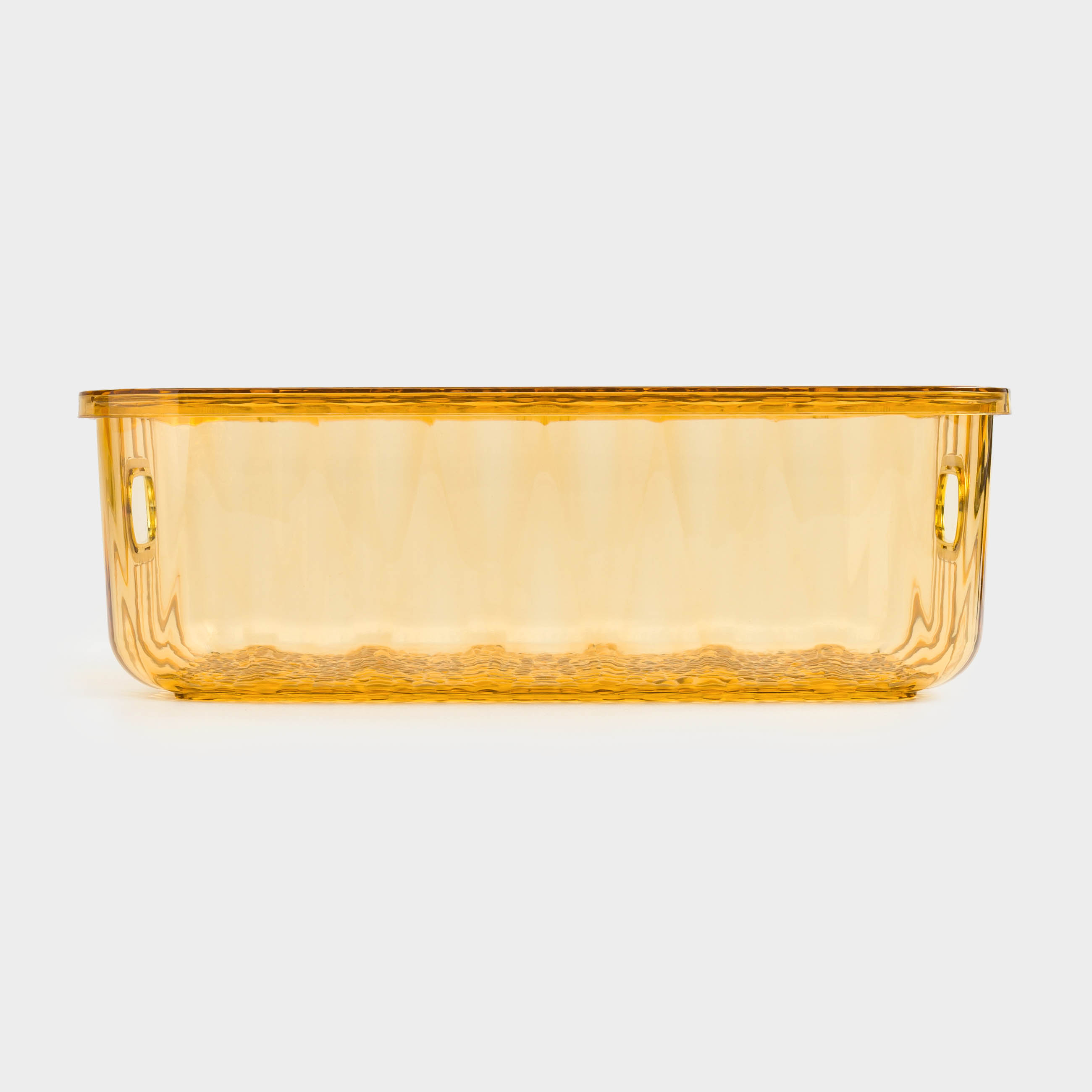 Ящик-органайзер, 25х16х8 см, хозяйственный, с ручками и крышкой, пластик, янтарный, Radiance, image-1