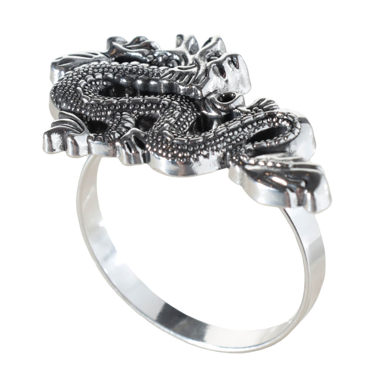 Кольцо для салфеток, 5 см, металл, серебристое, Дракон, Dragon dayron проставочное кольцо joy kie md at 01 alloy 6061 28 6 5mm анодированное серебристое