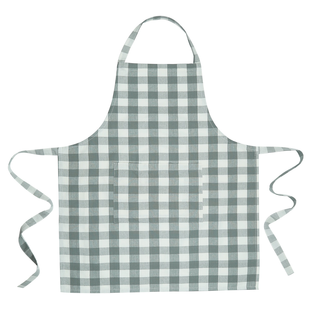 

Фартук, 70x80 см, хлопок, серый, Клетка, Cage pattern