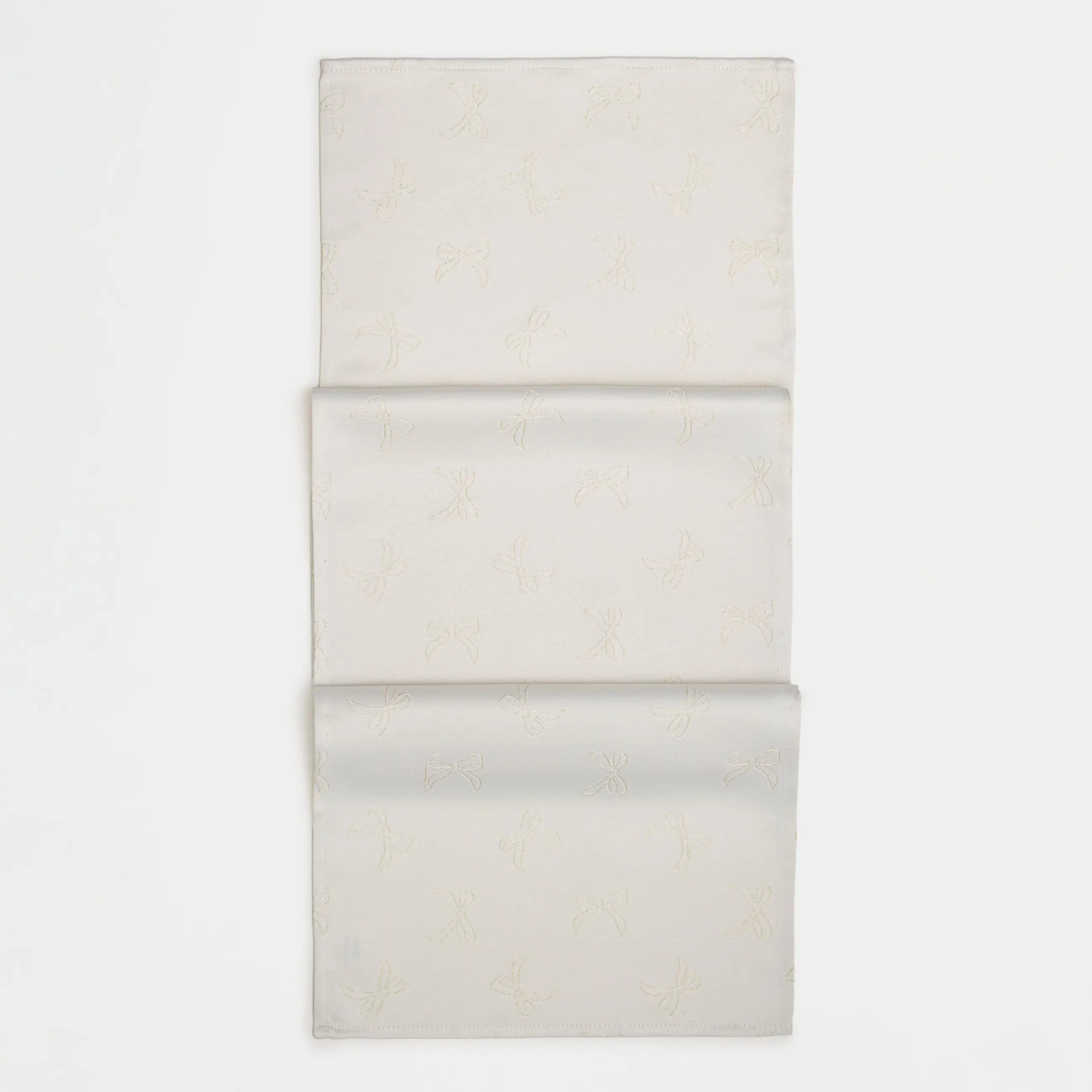 Дорожка настольная, 40х160 см, жаккард, полиэстер, молочная, Банты, Jacquard bow