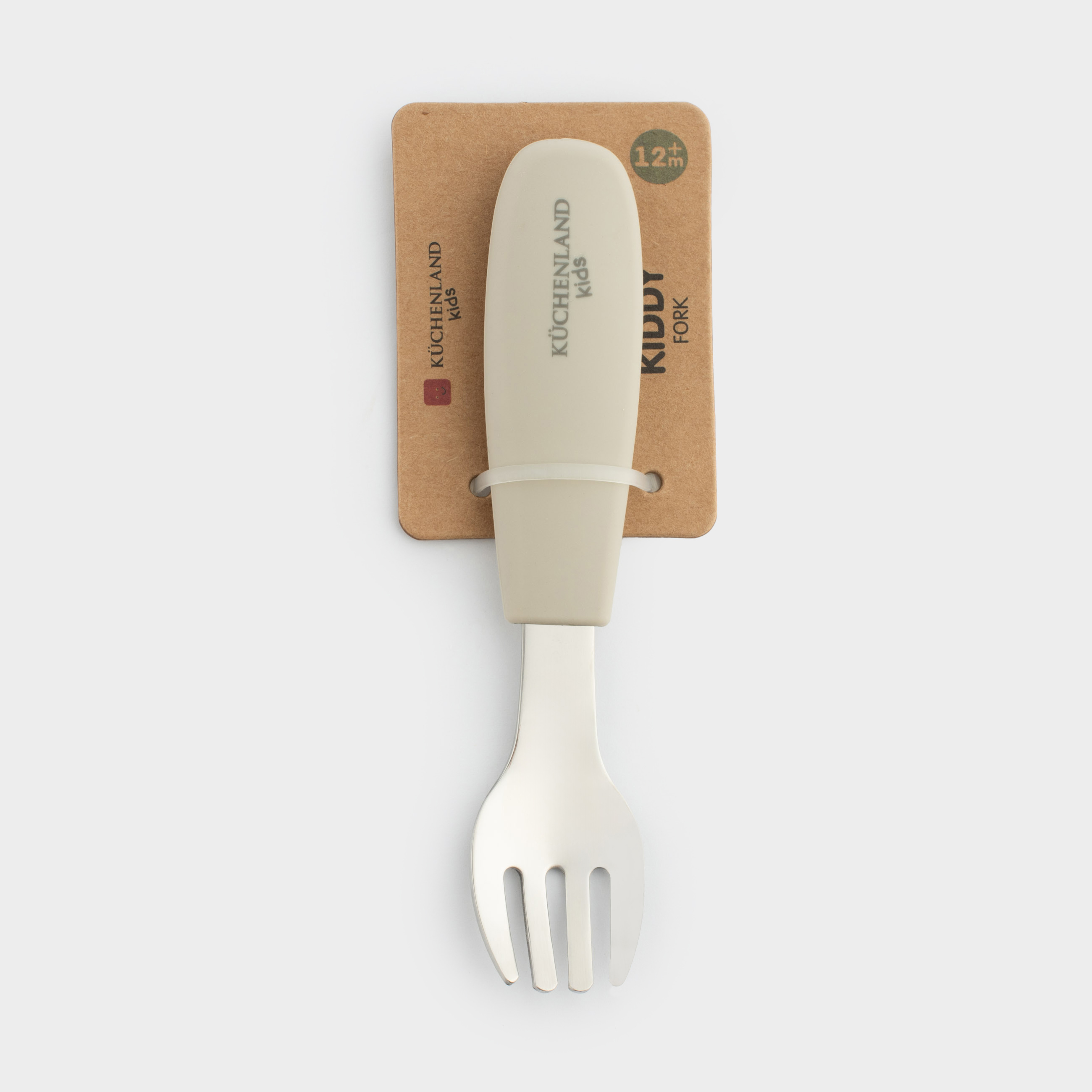 Вилка, детская, 14 см, сталь/силикон, серая, Kiddy, image-4