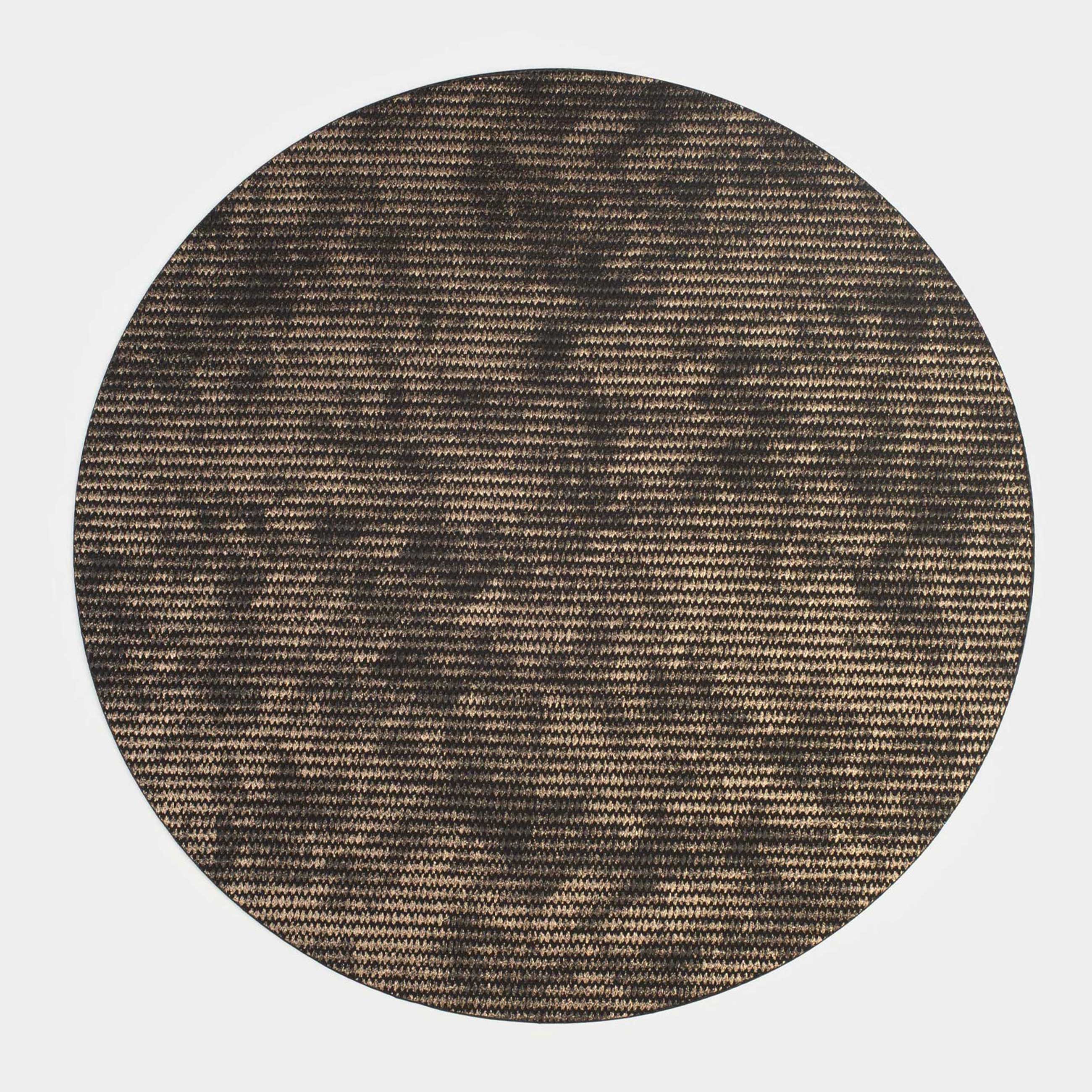 Салфетка под приборы, 38 см, ПВХ/полиэстер, круглая, черно-золотистая, Rock