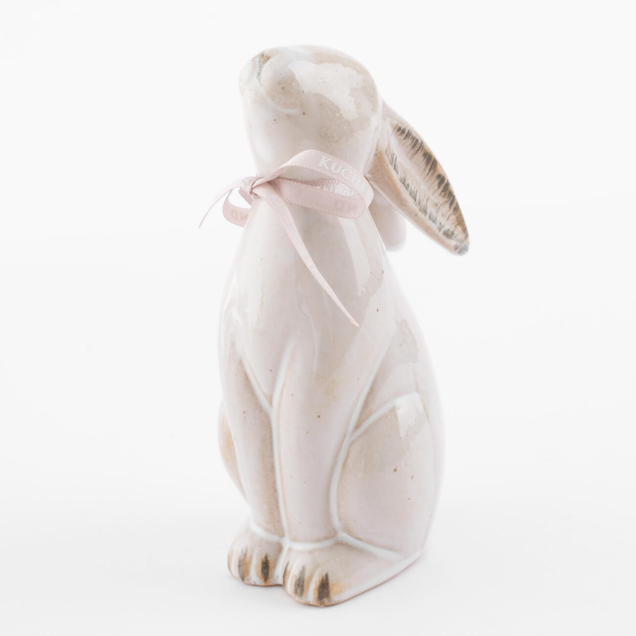 Статуэтка, 14 см, фарфор P, бежевая, Кролик сидит, Natural Easter скатерть 160х160 см полиэстер белая кролик в листве natural easter