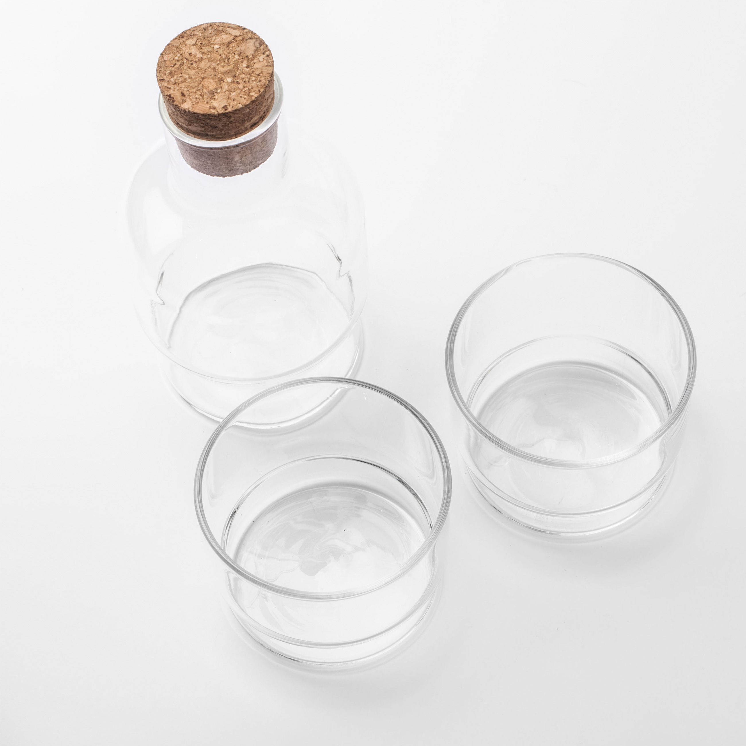 Набор для виски, 2 перс, 3 пр, графин/стаканы, стекло Б/пробка, Clear cork изображение № 3