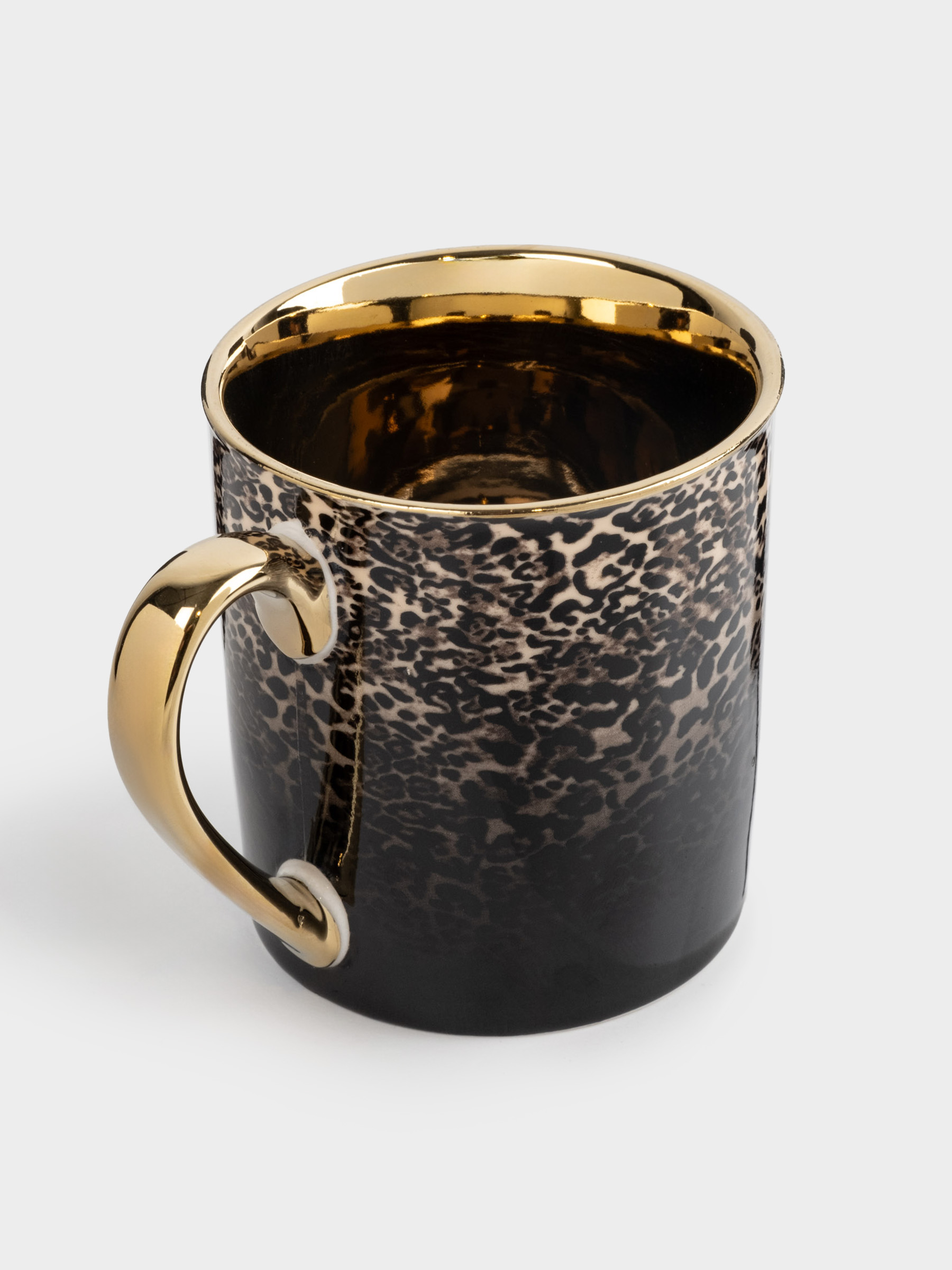 Кружка, 300 мл, фарфор N, черно-золотистая, Леопард, Leopard, image-1