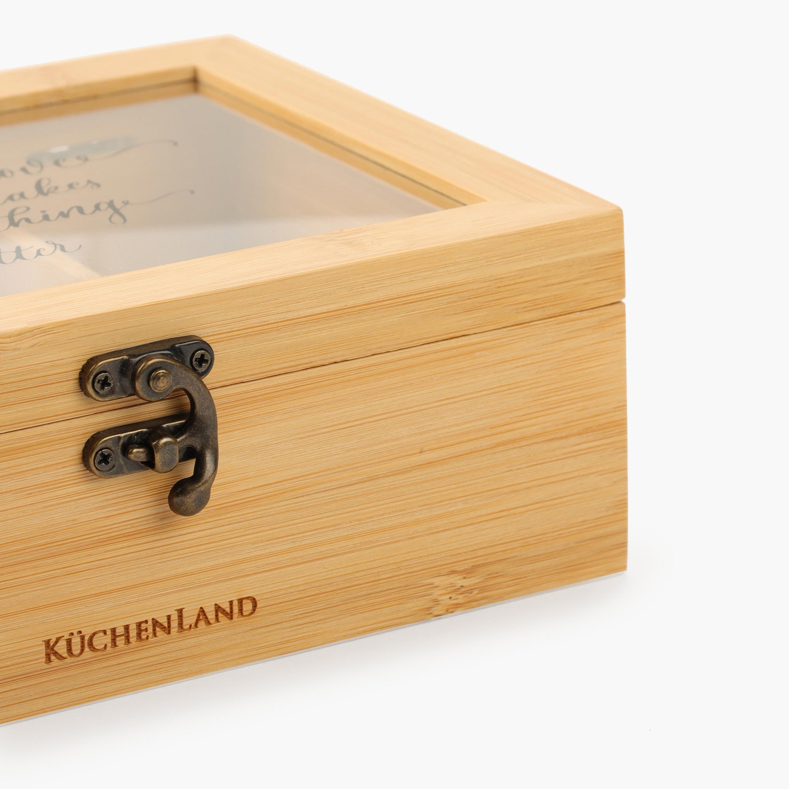 Коробка для чая, 21х16 см, 6 отд, бамбук, прямоугольная, Bamboo изображение № 4
