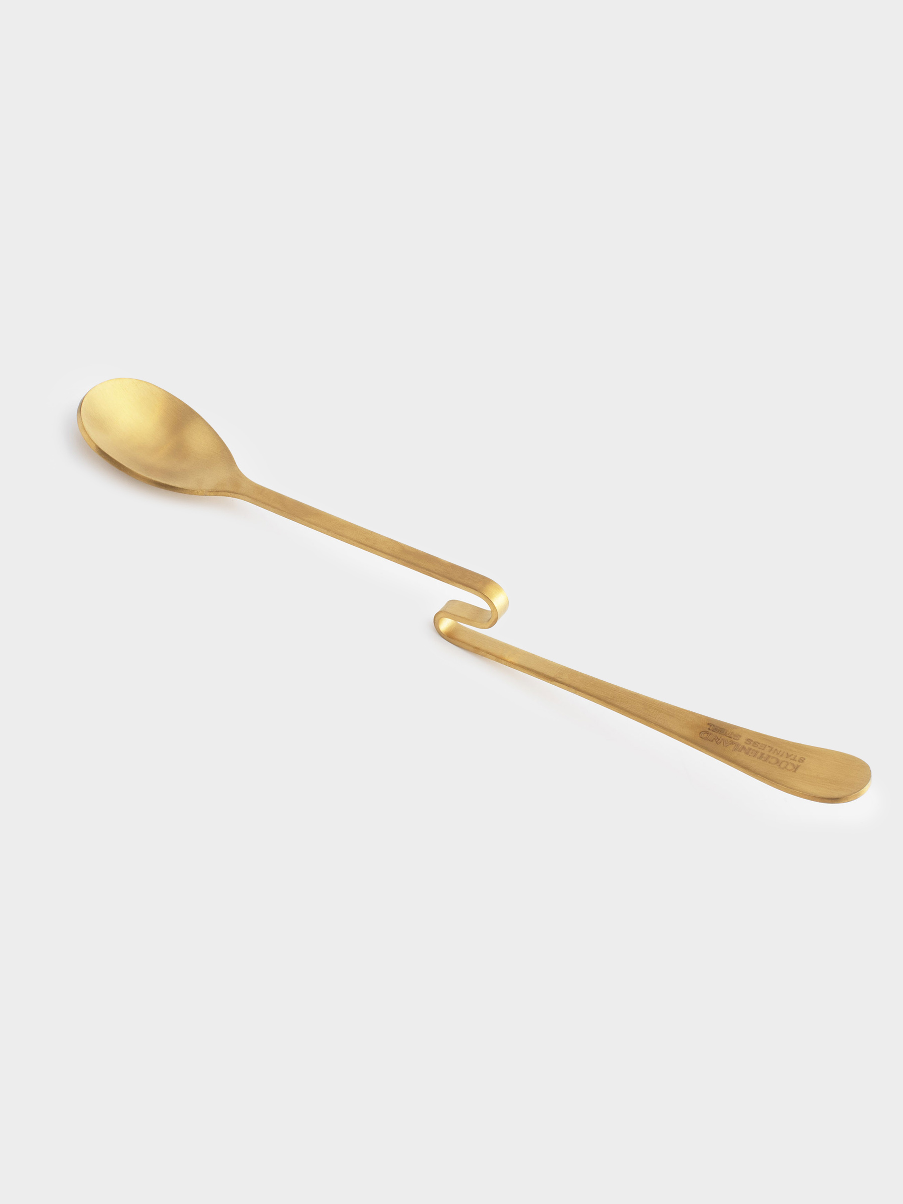 Ложка чайная, 20 см, с изогнутой ручкой, сталь, золотистая, Classic gold, image-3
