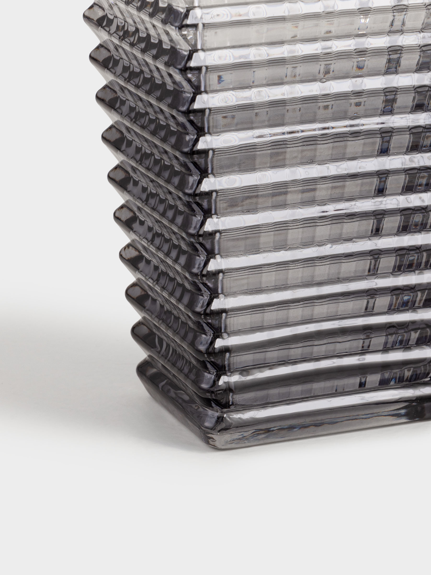 Ваза для цветов, 28 см, стекло Р, серый градиент, Mosaic color, image-3